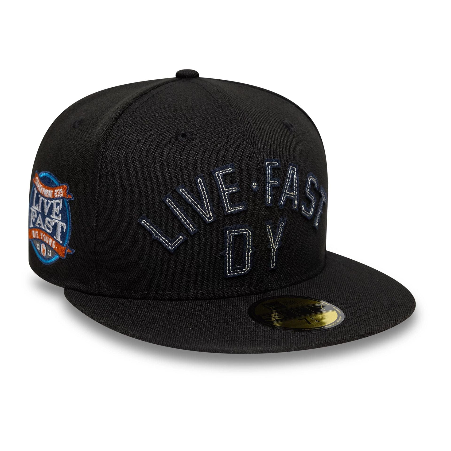 This is a LFDY x New Era Wordmark Black 59FIFTY Fitted Cap 1