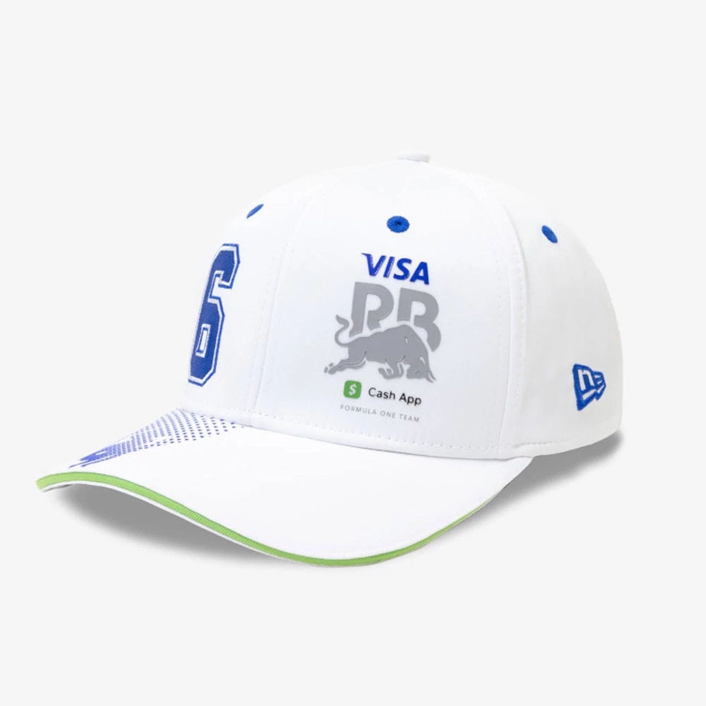 This is a Visa Cash App Racing Bulls Replica Isack Hadjar White 9SEVENTY Stretch Snap Adjustable Cap 6