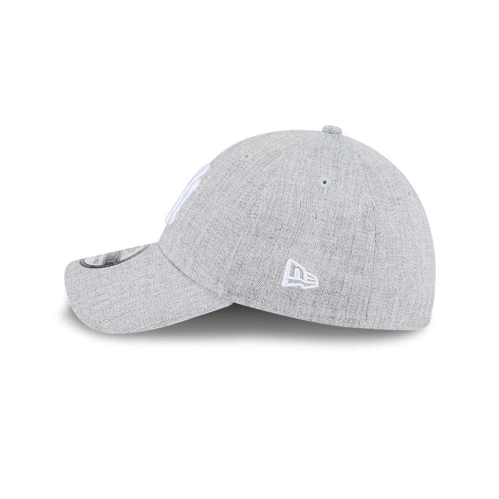 Pictured is this MLB Heather New York Yankees 39THIRTY Stretch Fit cap in grey. 4