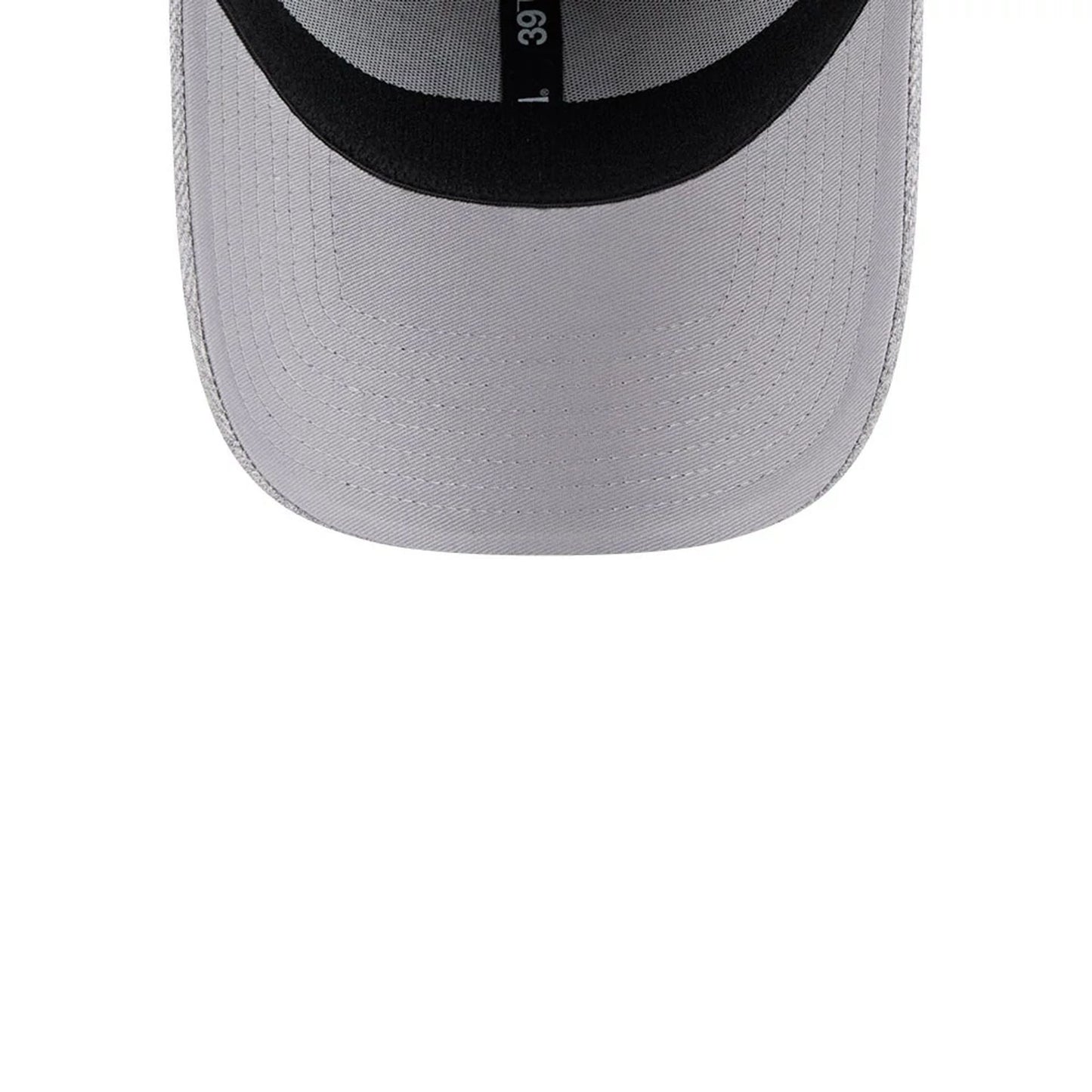 Pictured is this MLB Heather New York Yankees 39THIRTY Stretch Fit cap in grey. 7