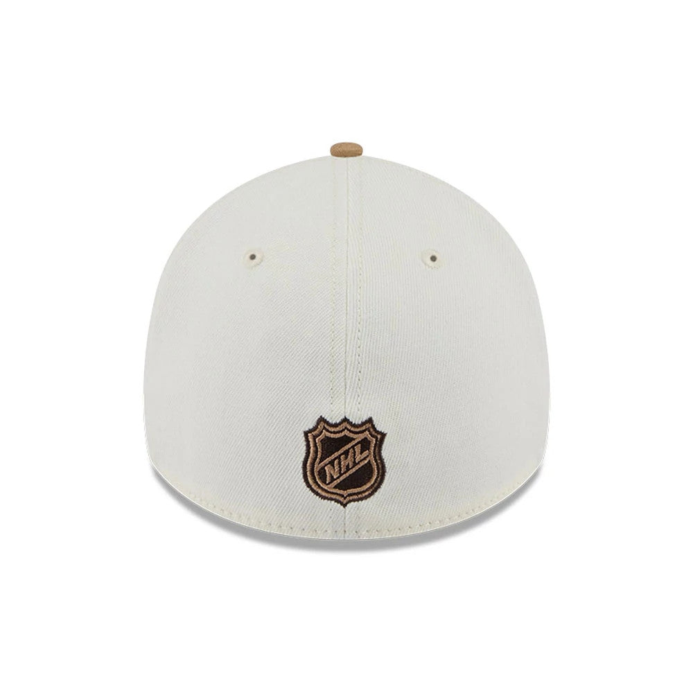 Pictured is this NHL Sandy Bay Anaheim Ducks 39THIRTY A-Frame Stretch Fit cap in white. 7