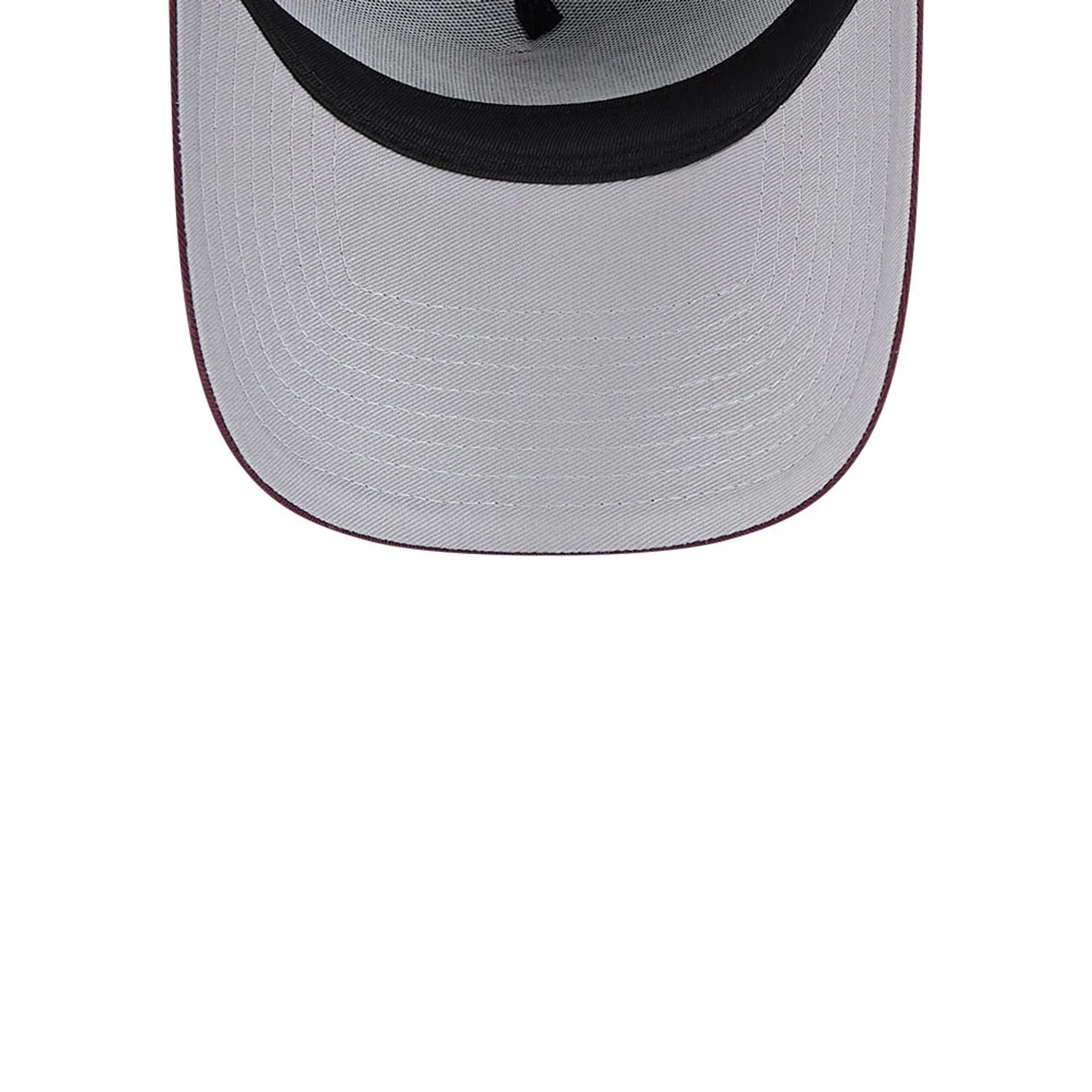 Pictured is this NHL Retro Anaheim Ducks 9FORTY A-Frame cap in dark purple. 2