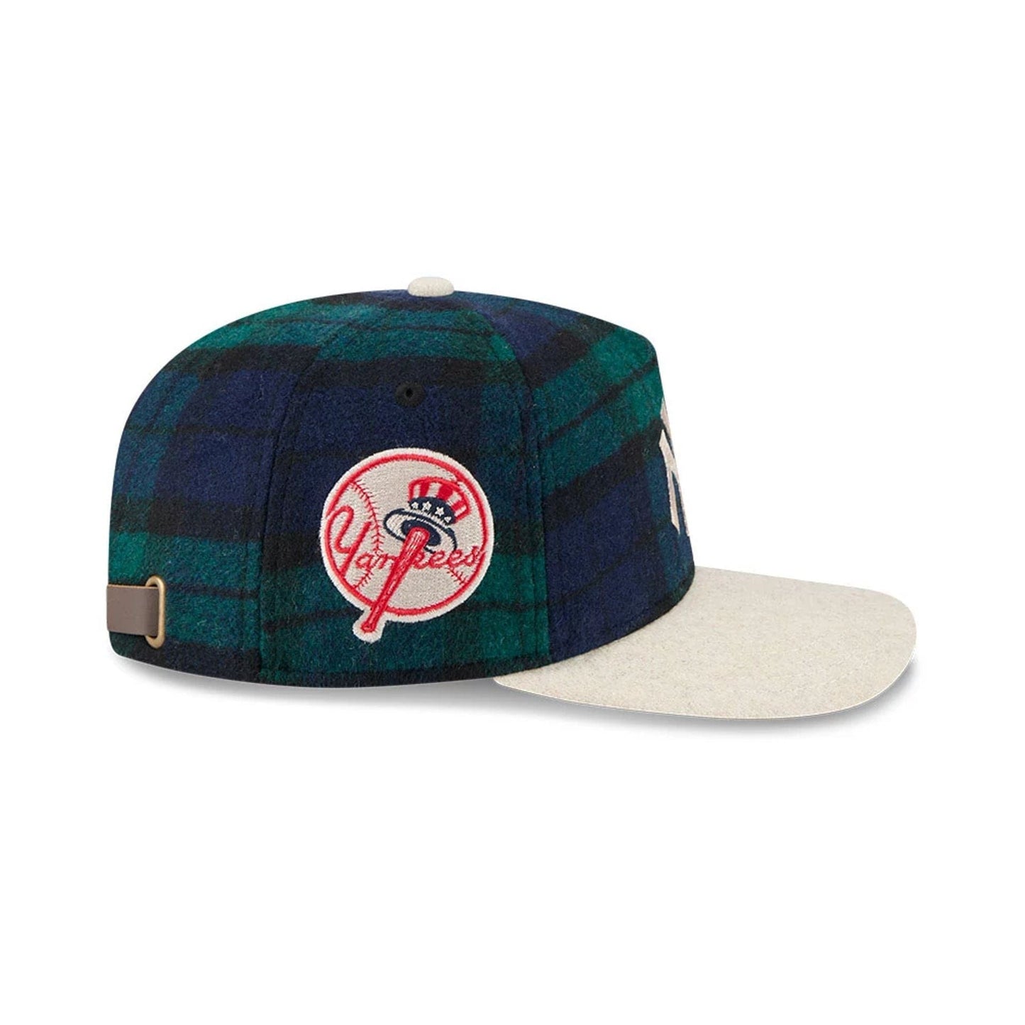 This is a New York Yankees Plaid Letterman Open Green 19TWENTY Adjustable Cap 7