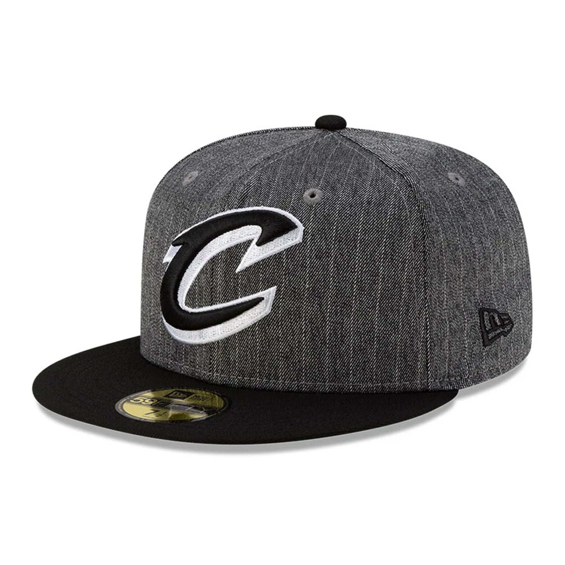 This is a Cleveland Cavaliers Black Pinstripe 59FIFTY Fitted Cap 1
