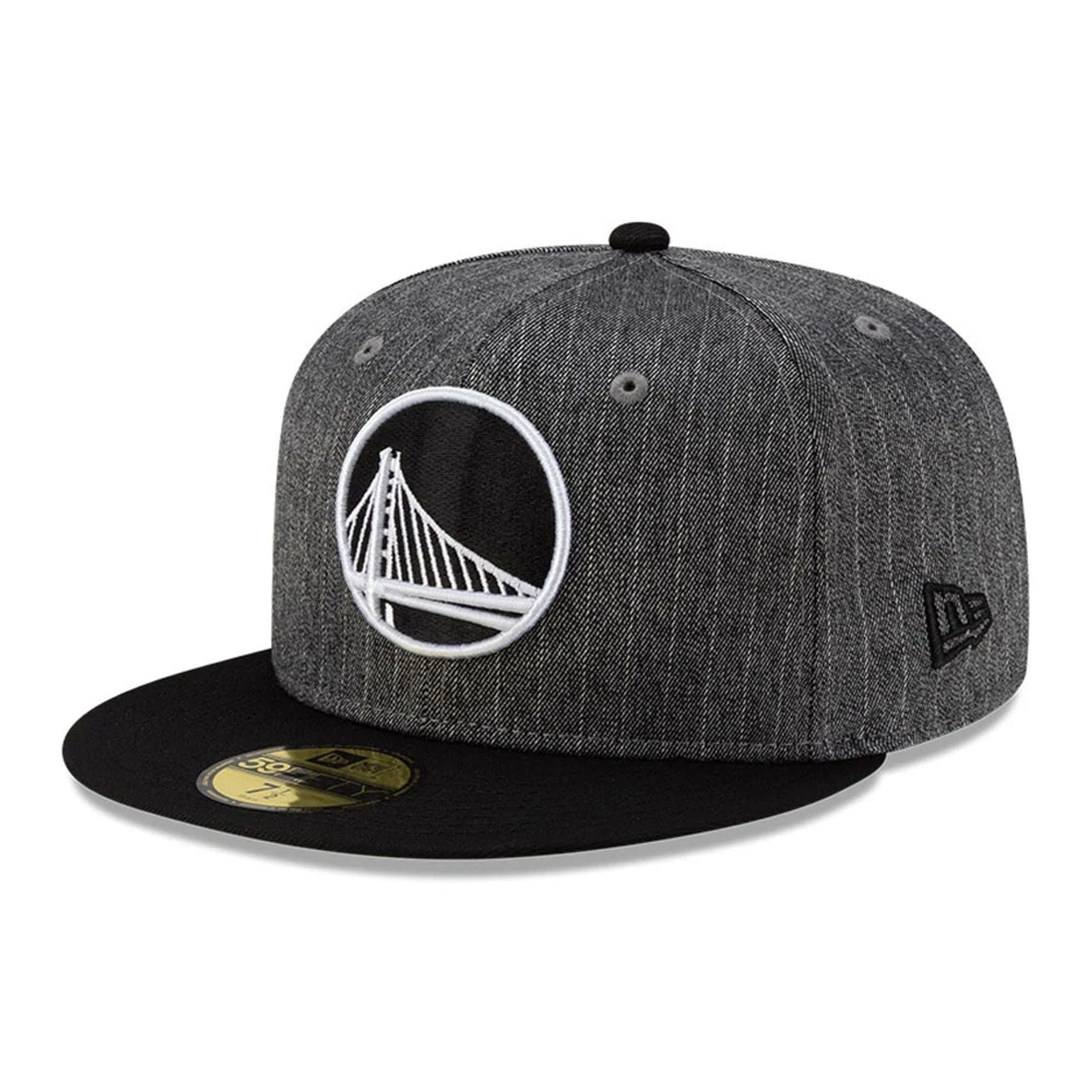 This is a Golden State Warriors Black Pinstripe 59FIFTY Fitted Cap 1