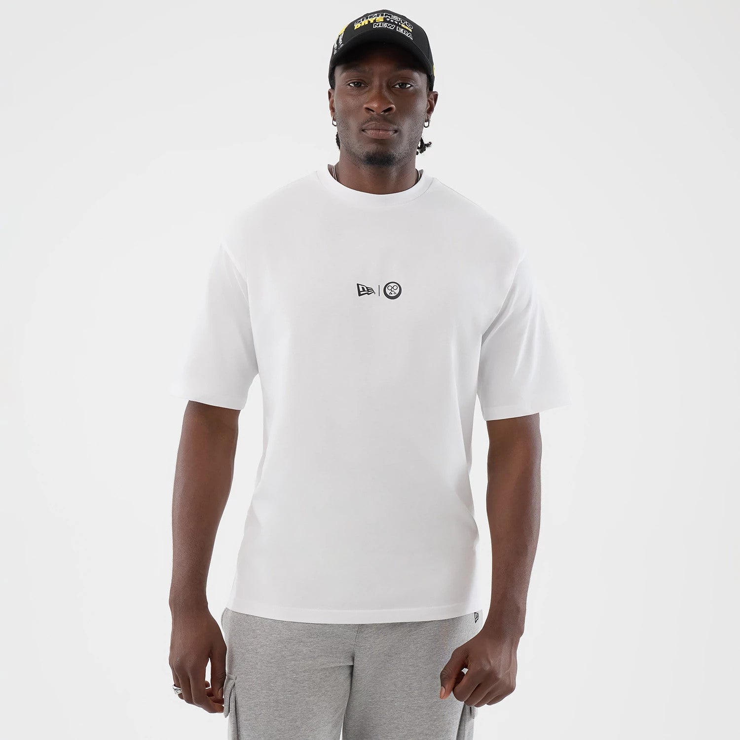 The Male model is wearing Sakamoto Days Icon Netflix White T-Shirt 1