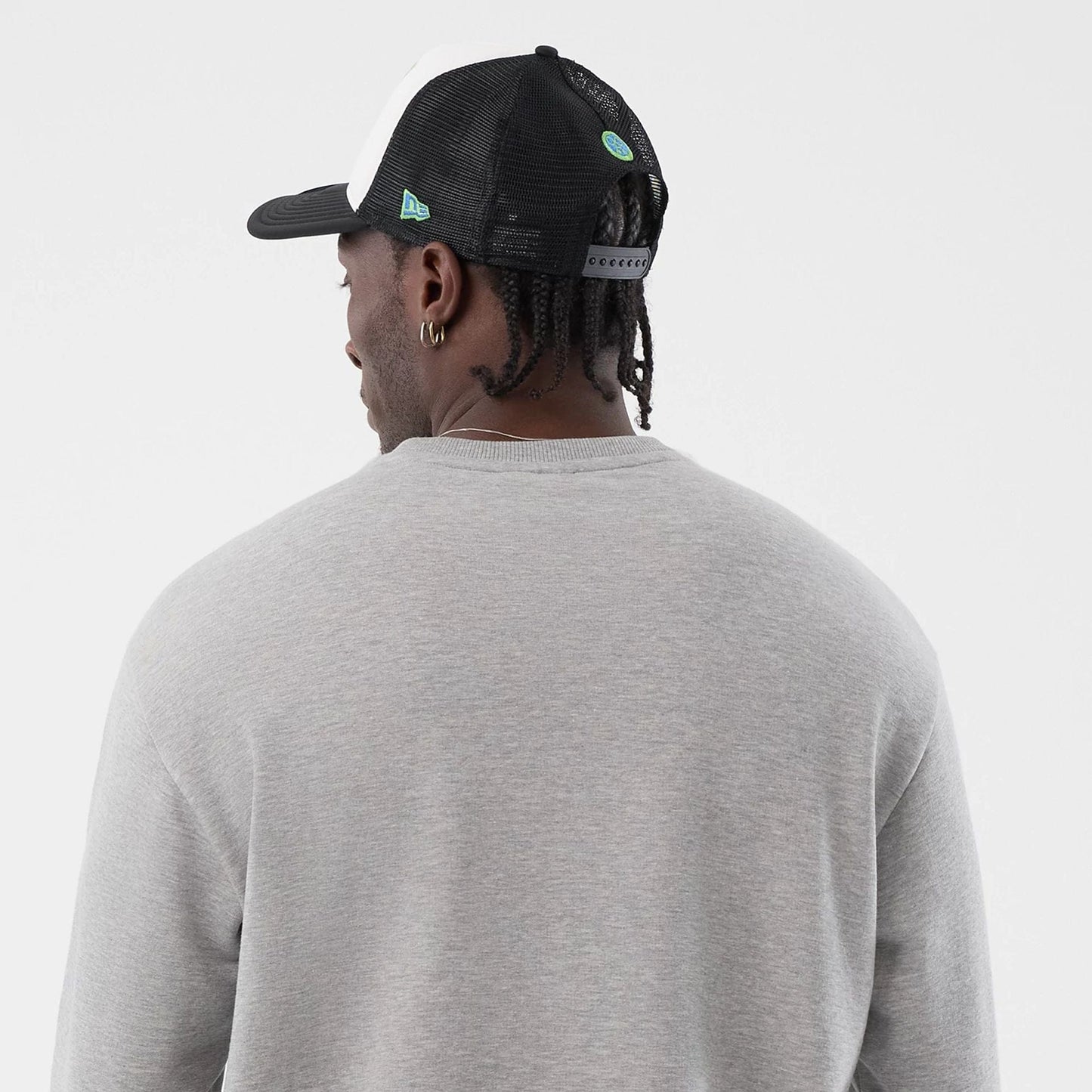 The Male model is wearing Sakamoto Days Netflix Grey Crew Neck Sweater 7