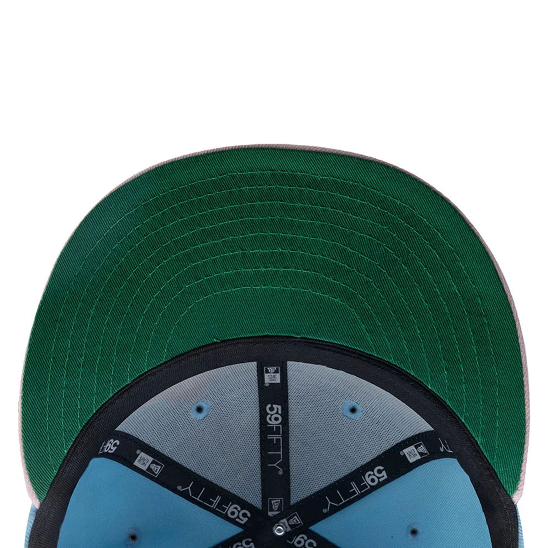 This is a Oakland Athletics MLB City Element Dominican Republic Pastel Blue 59FIFTY Fitted Cap 2