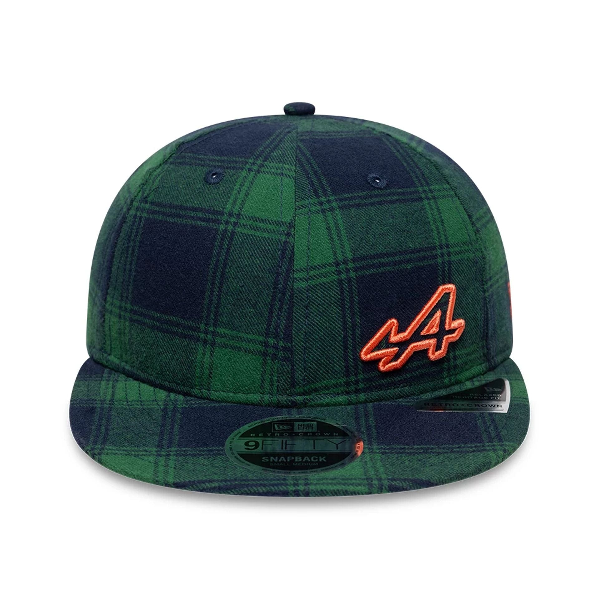 This is a Alpine Racing Plaid Dark Green Retro Crown 9FIFTY Snapback Adjustable Cap 2