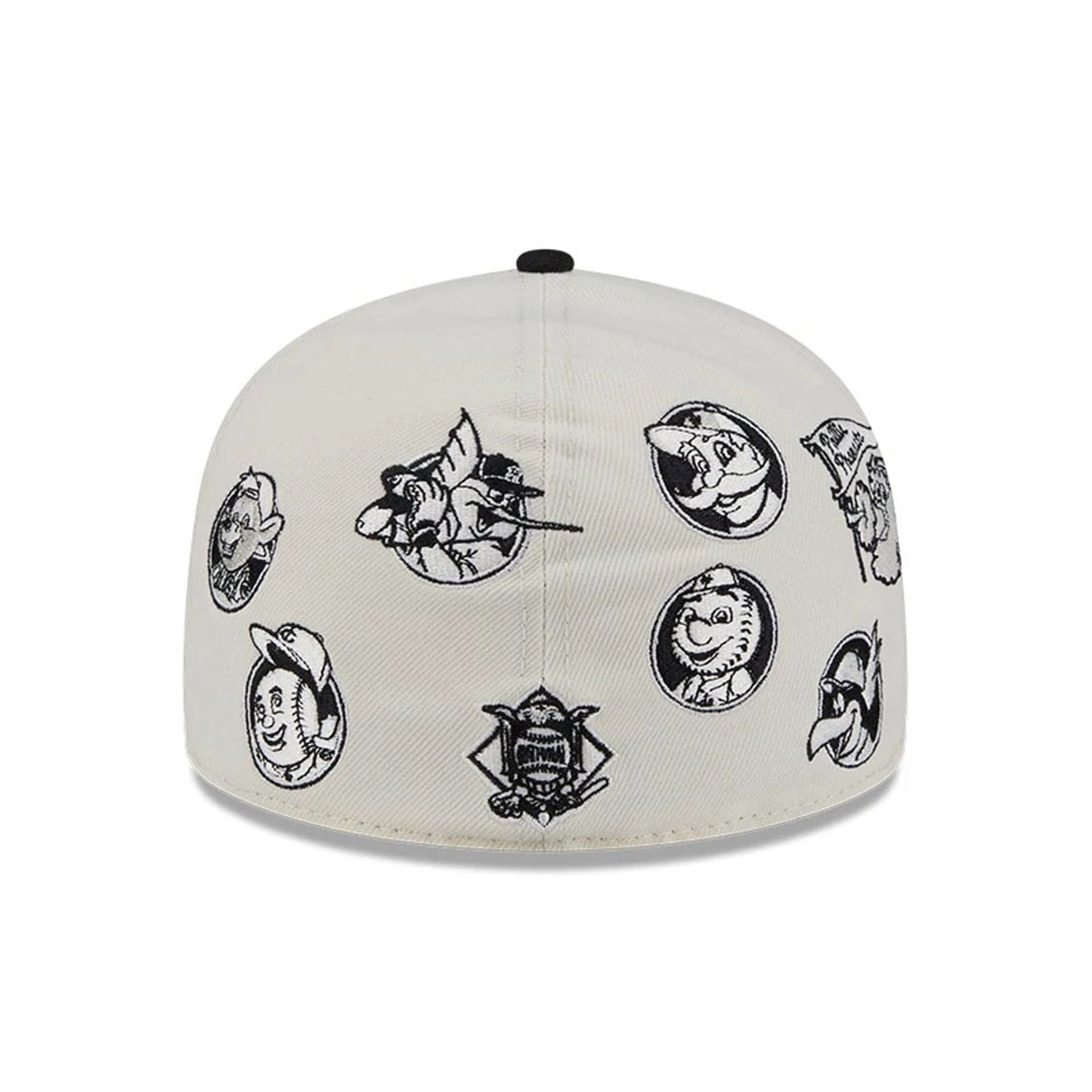 This is a MLB All Over MLB National League Mascots White 59FIFTY A-Frame Fitted Cap 6