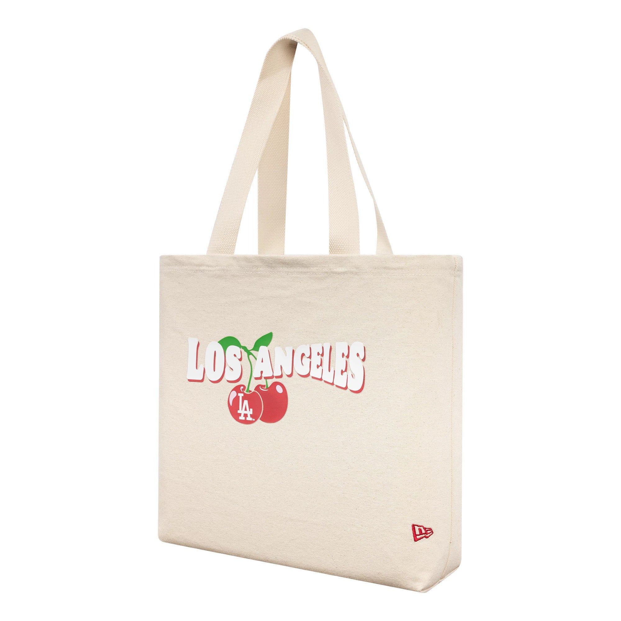 Pictured is this MLB Fruit LA Dodgers Tote Bag in cream. 1