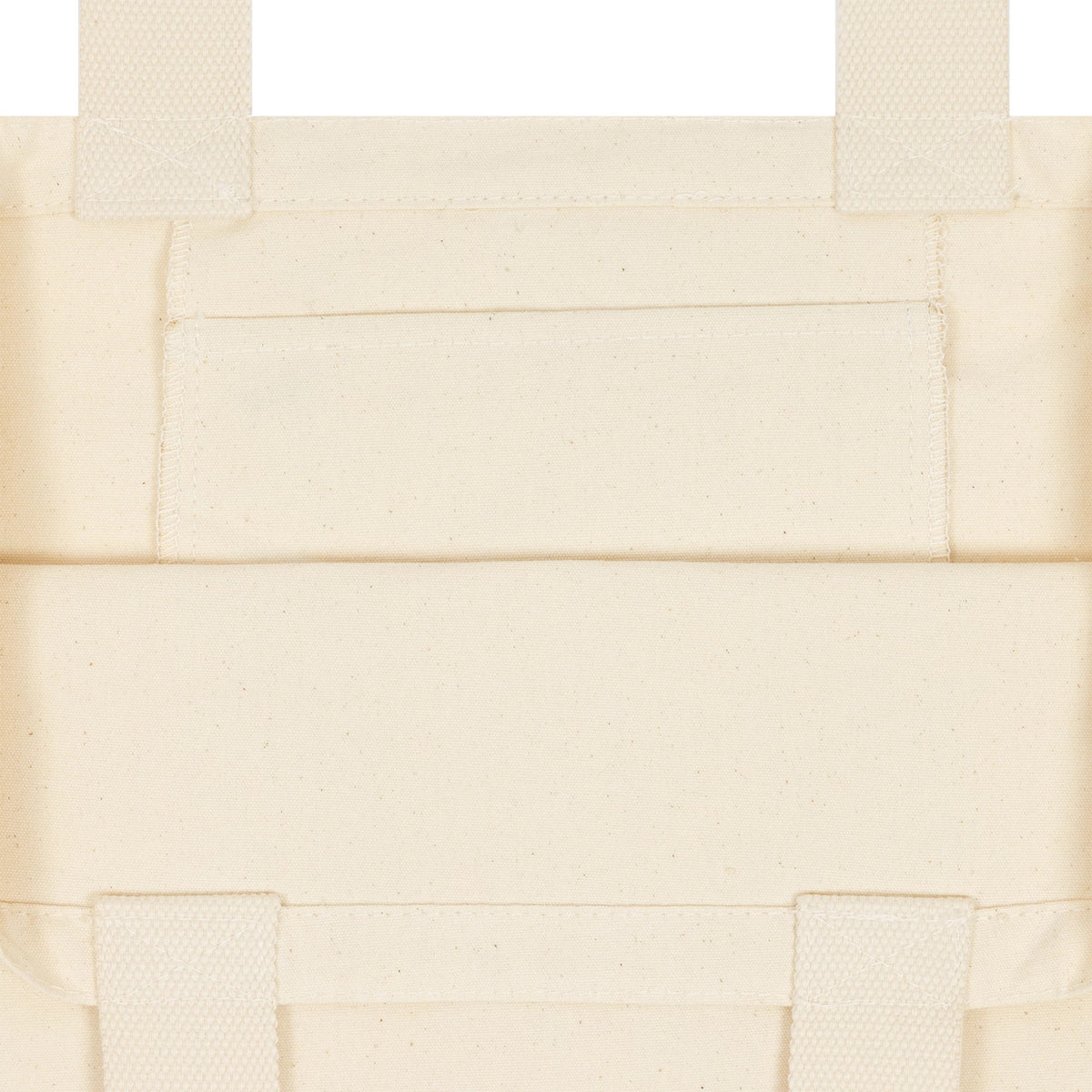 New Era LA Dodgers MLB Animal Infill Cream Tote Bag, front view showing the plain cream surface with handles attached at the top and neat stitching detail, highlighting a minimalist and functional design.