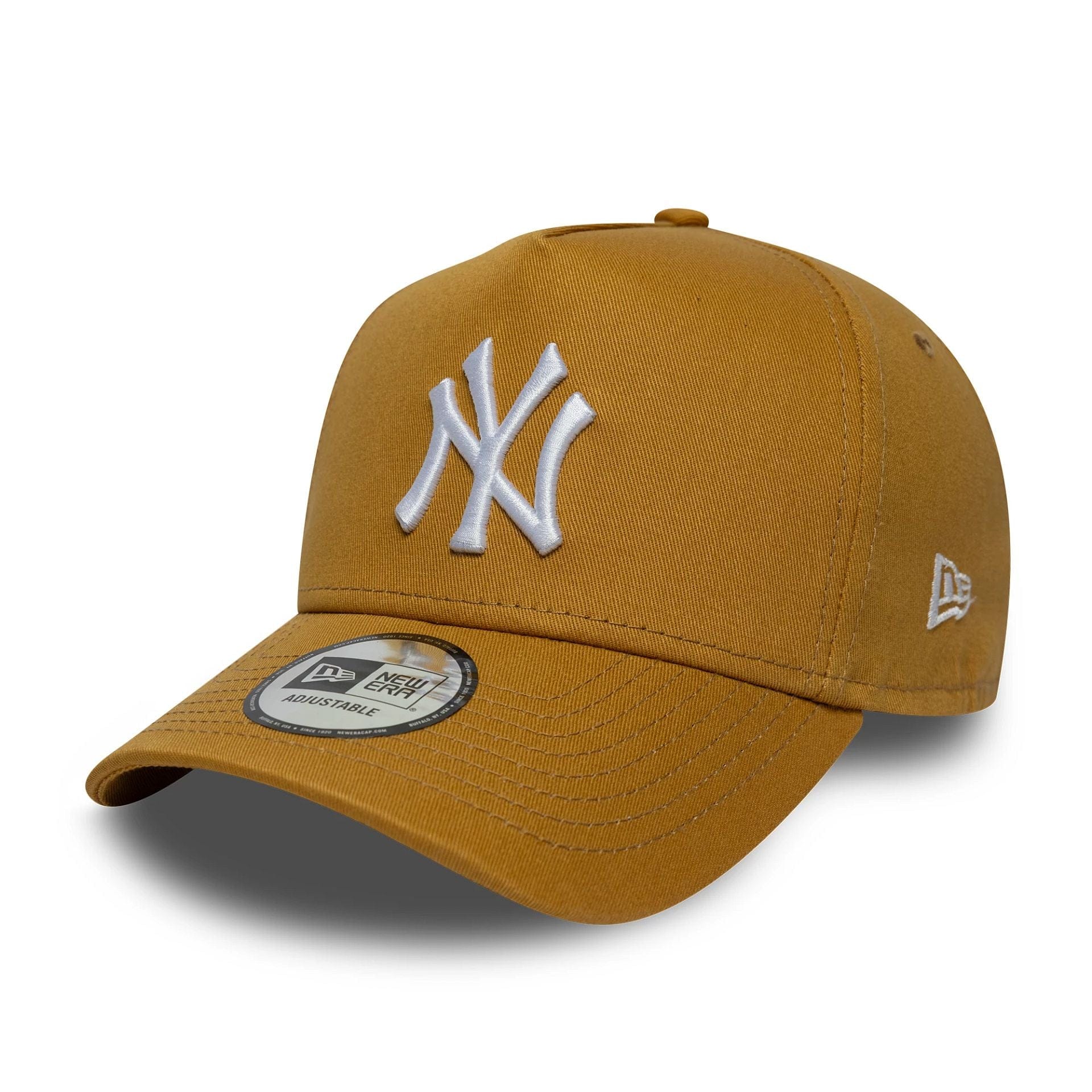 Pictured is this MLB League Essential New York Yankees 9FORTY E-Frame in beige. 1