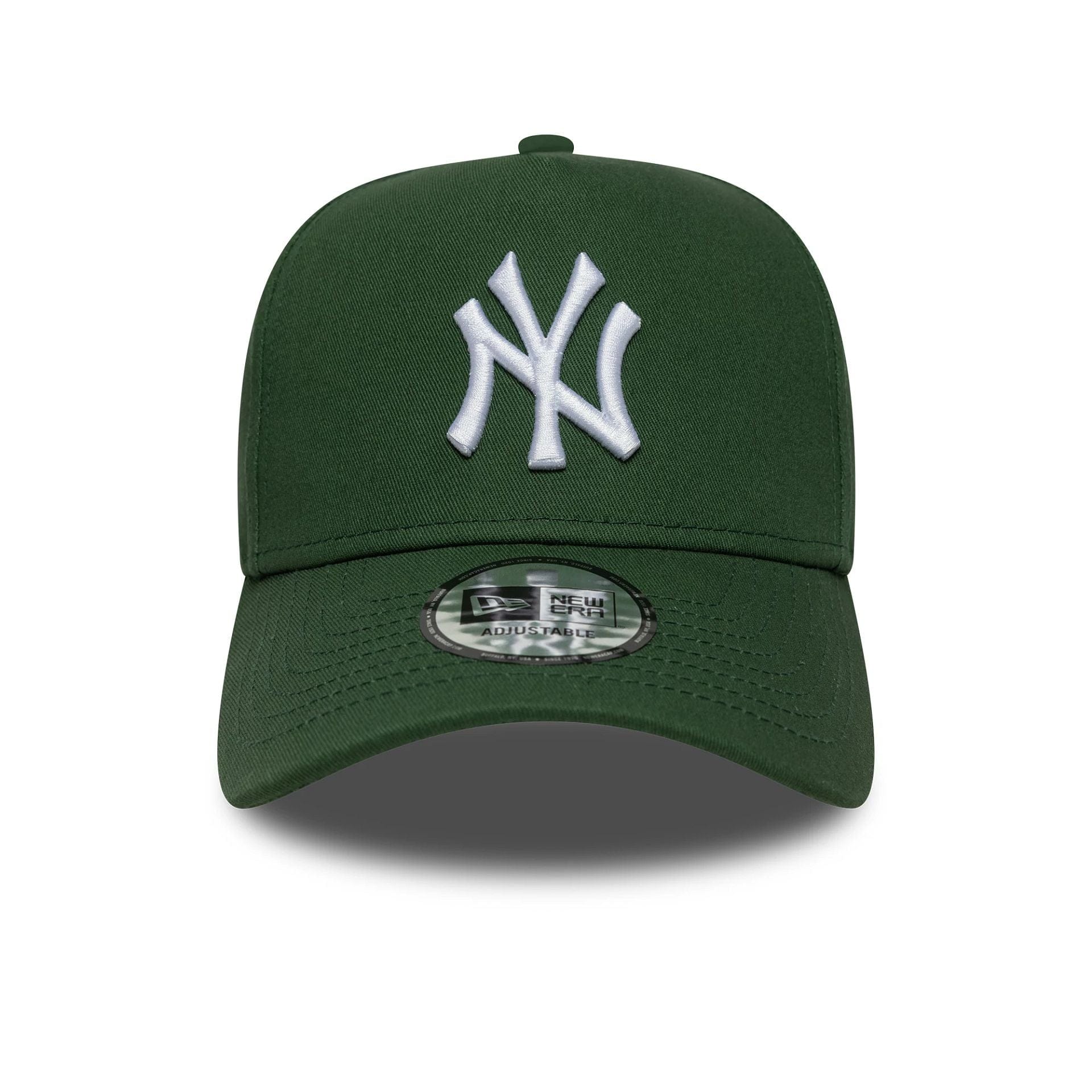 Pictured is this MLB League Essential New York Yankees 9FORTY E-Frame in dark green. 2