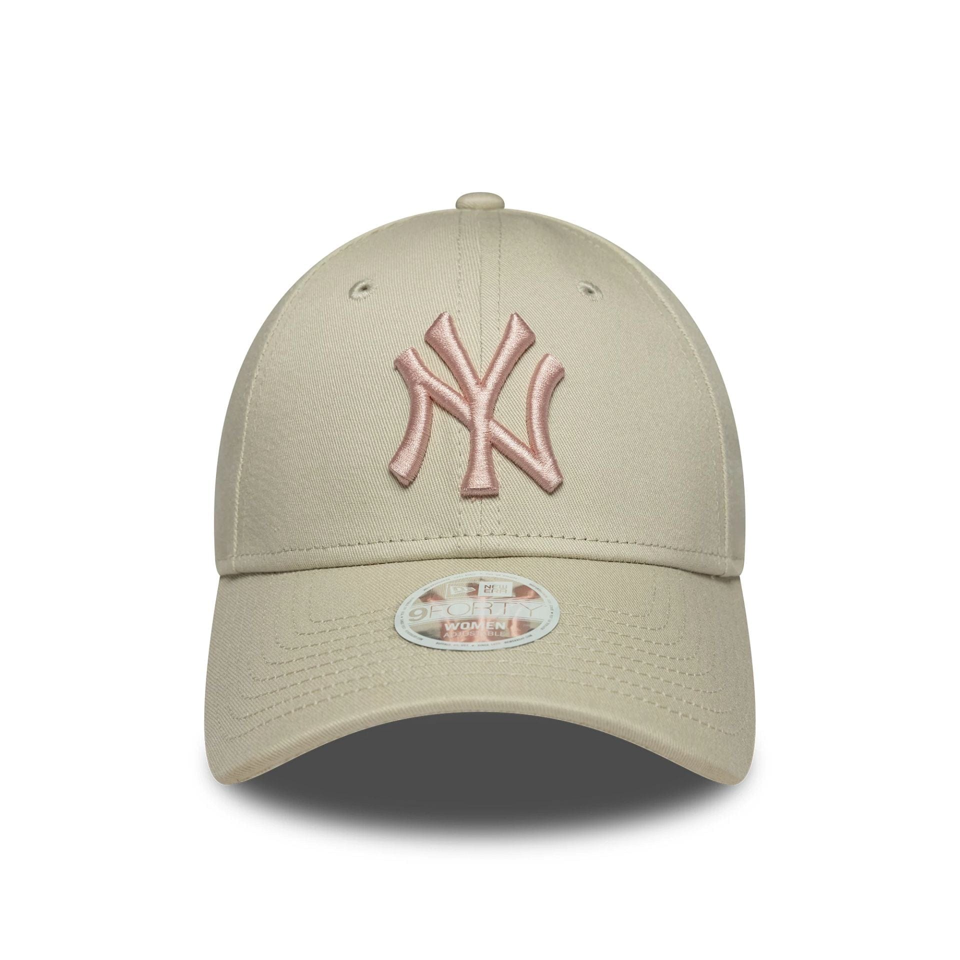 Pictured is this Womens MLB League Essential New York Yankees 9FORTY in light beige. 2