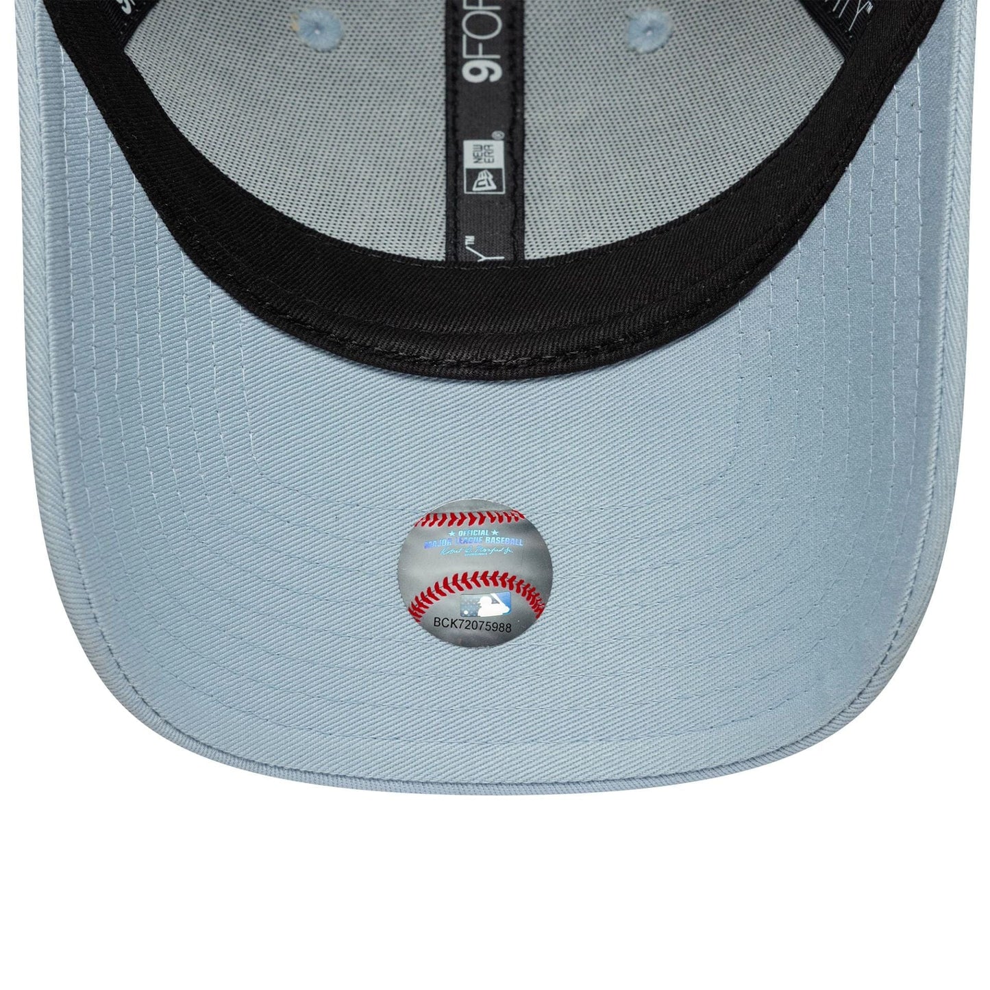 Pictured is this Womens MLB Metallic Logo LA Dodgers 9FORTY in pastel blue. 5