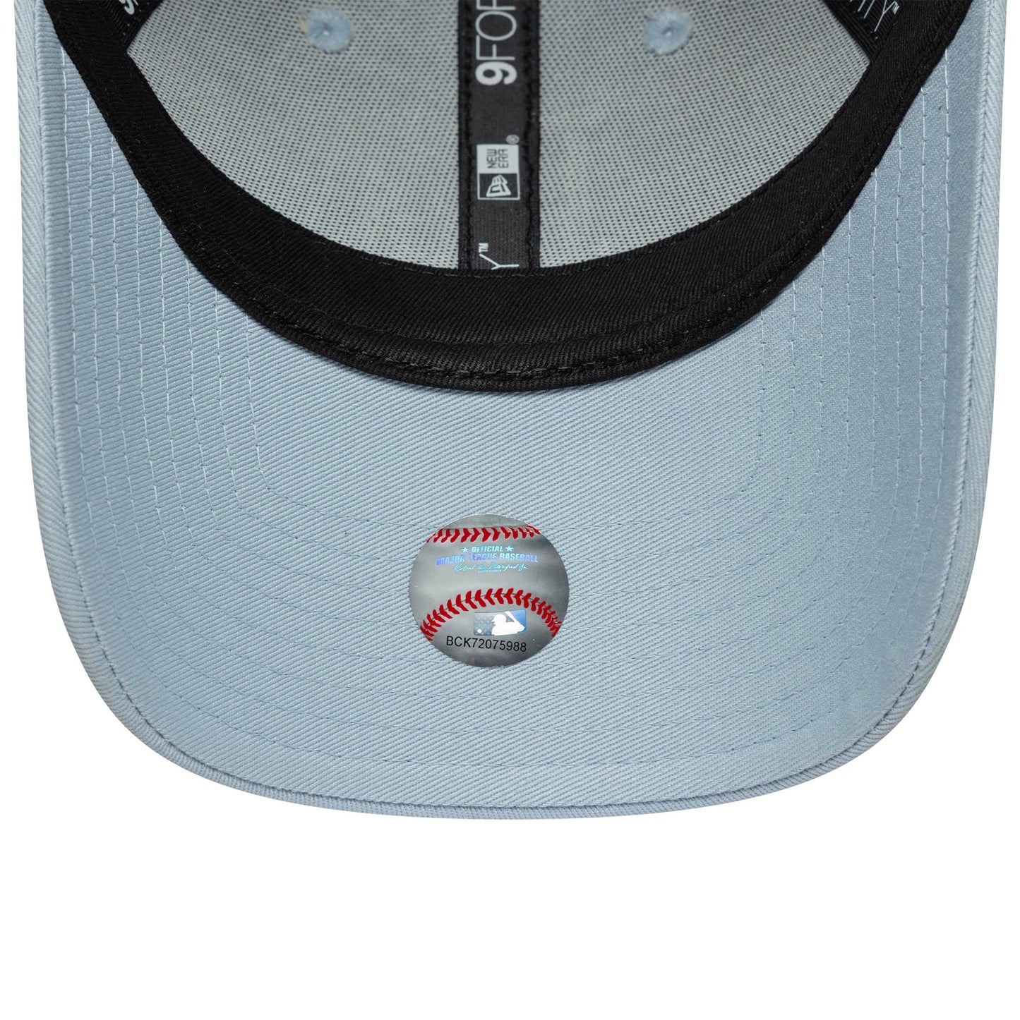 Pictured is this Womens MLB Metallic Logo LA Dodgers 9FORTY in pastel blue. 5