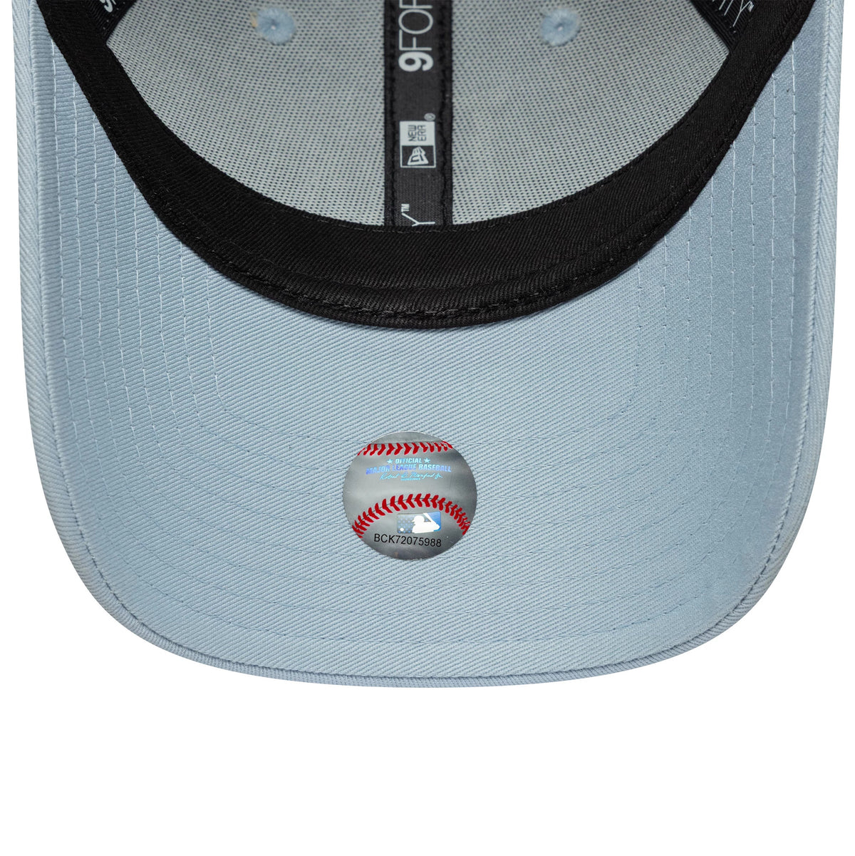 Pictured is this Womens MLB Metallic Logo LA Dodgers 9FORTY in pastel blue. 5