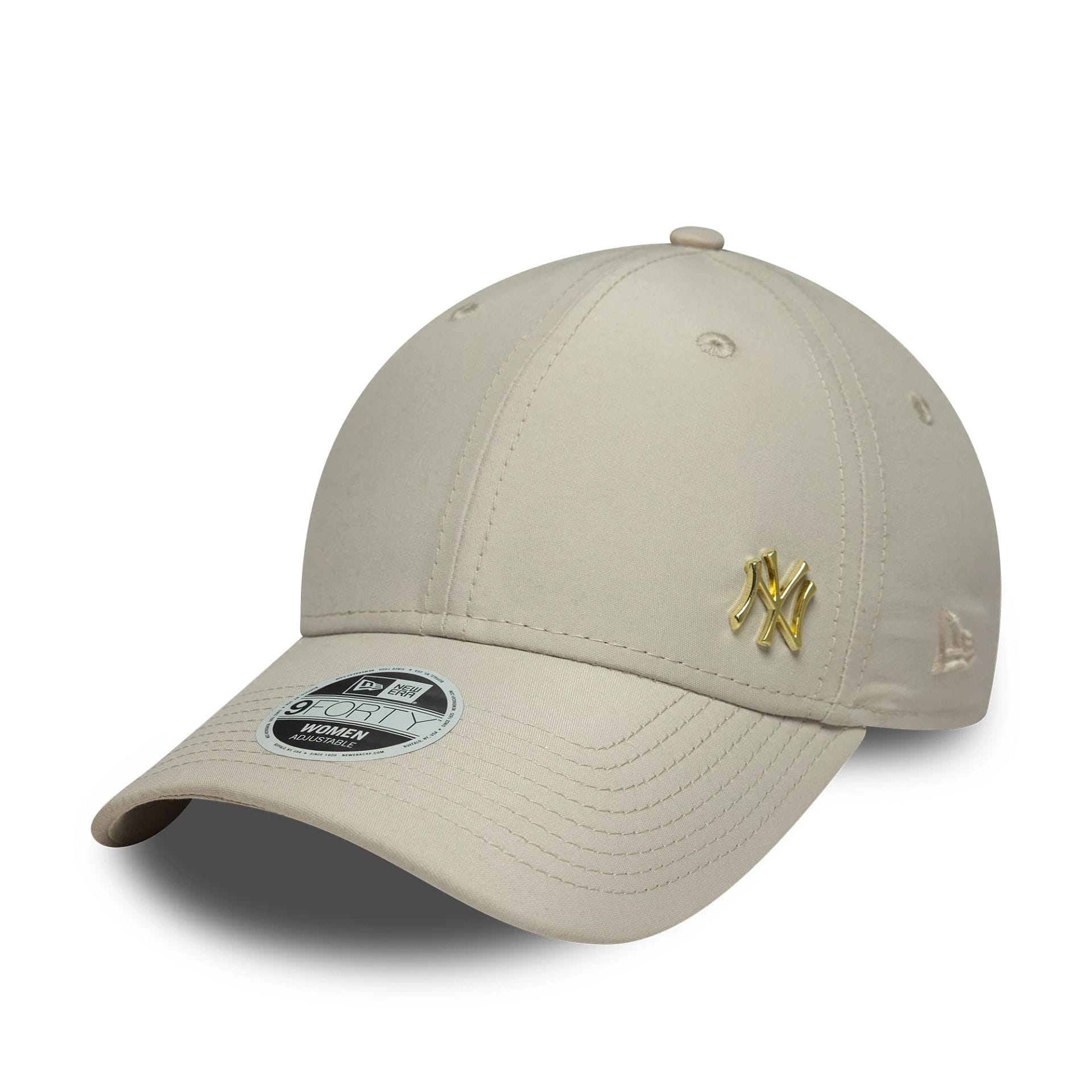 Pictured is this Womens MLB Flawless New York Yankees 9FORTY in light beige. 1