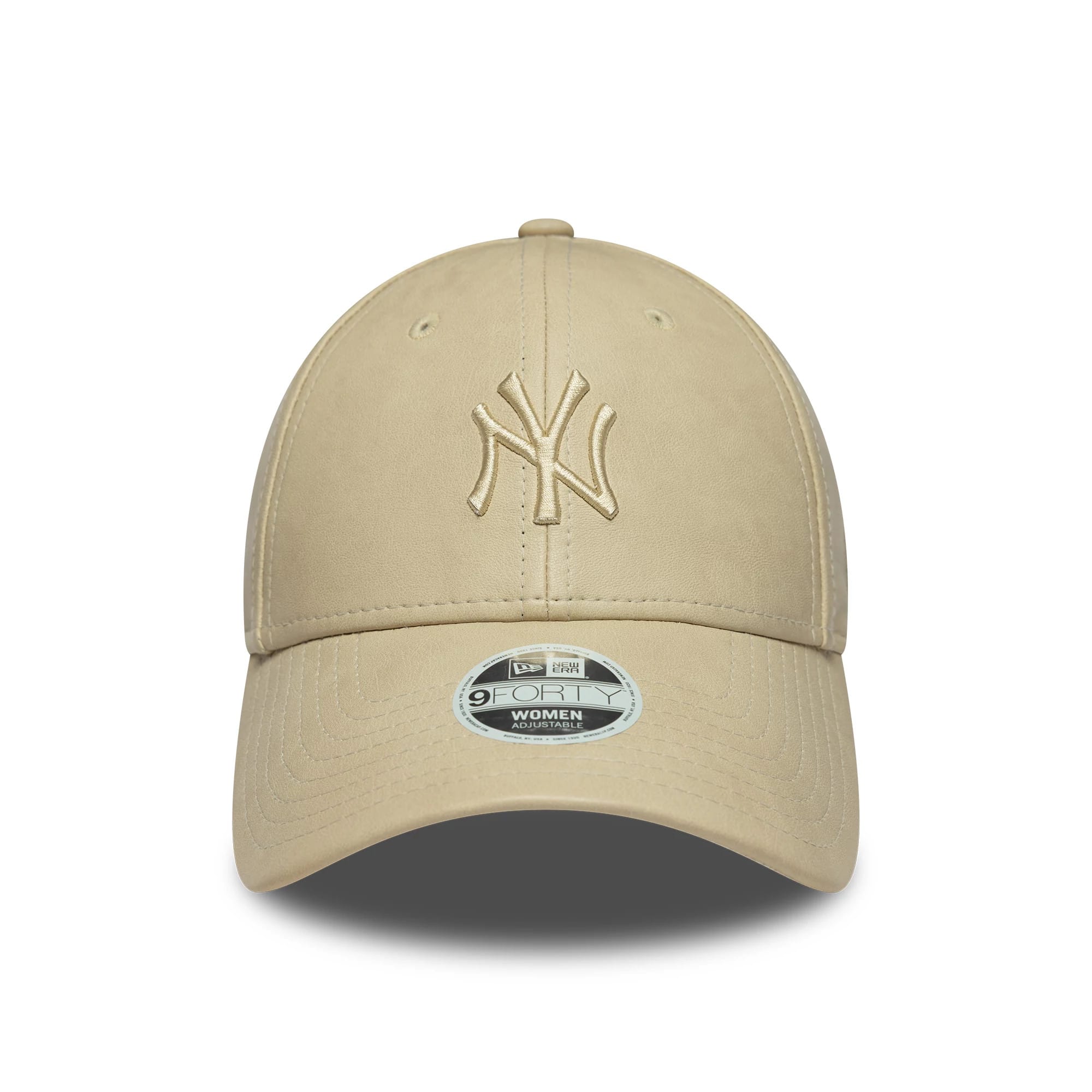 Pictured is this Womens MLB PU New York Yankees 9FORTY in light beige. 2