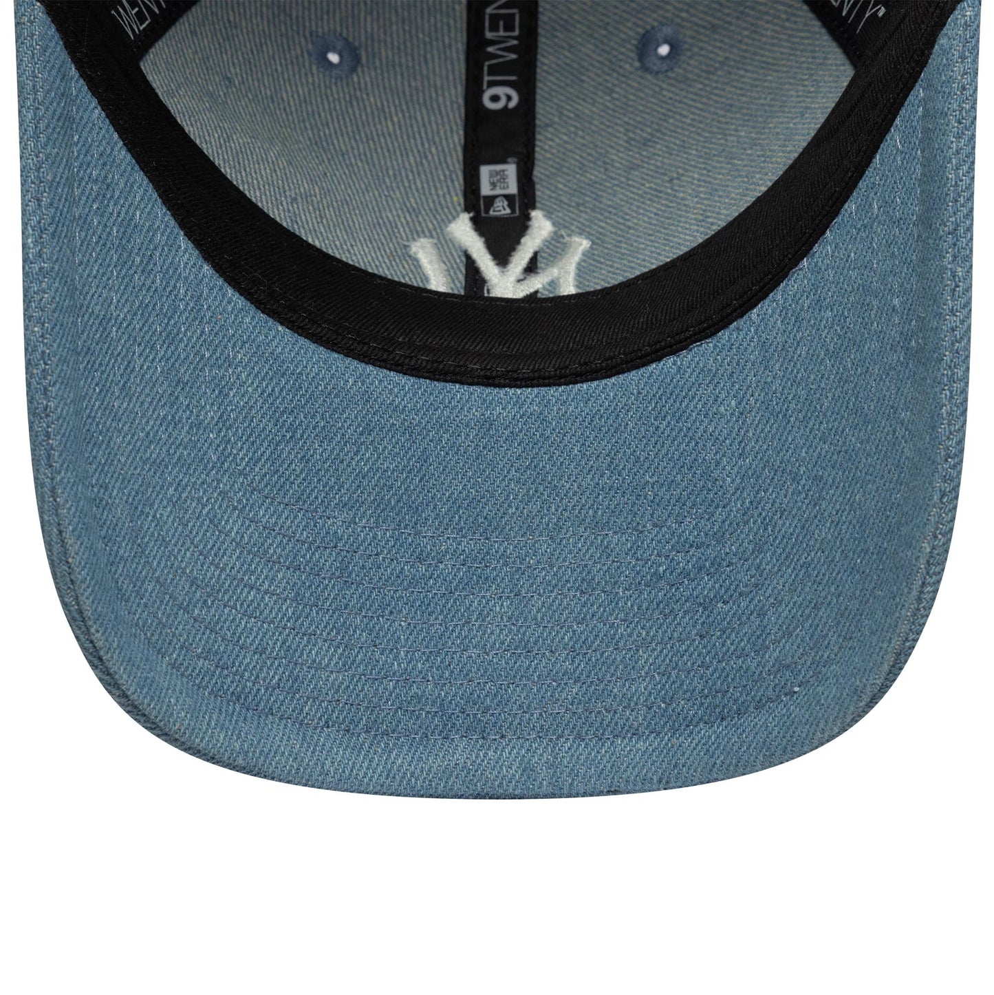 Pictured is this Womens MLB Denim Stitch New York Yankees 9TWENTY in pastel blue. 5