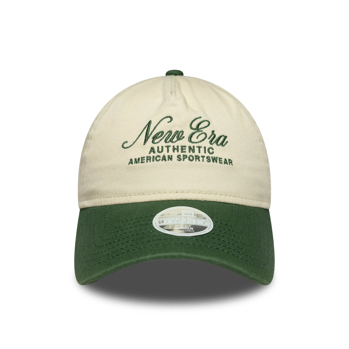 Pictured is this Womens New Era 9TWENTY A-Frame in Cream. 2