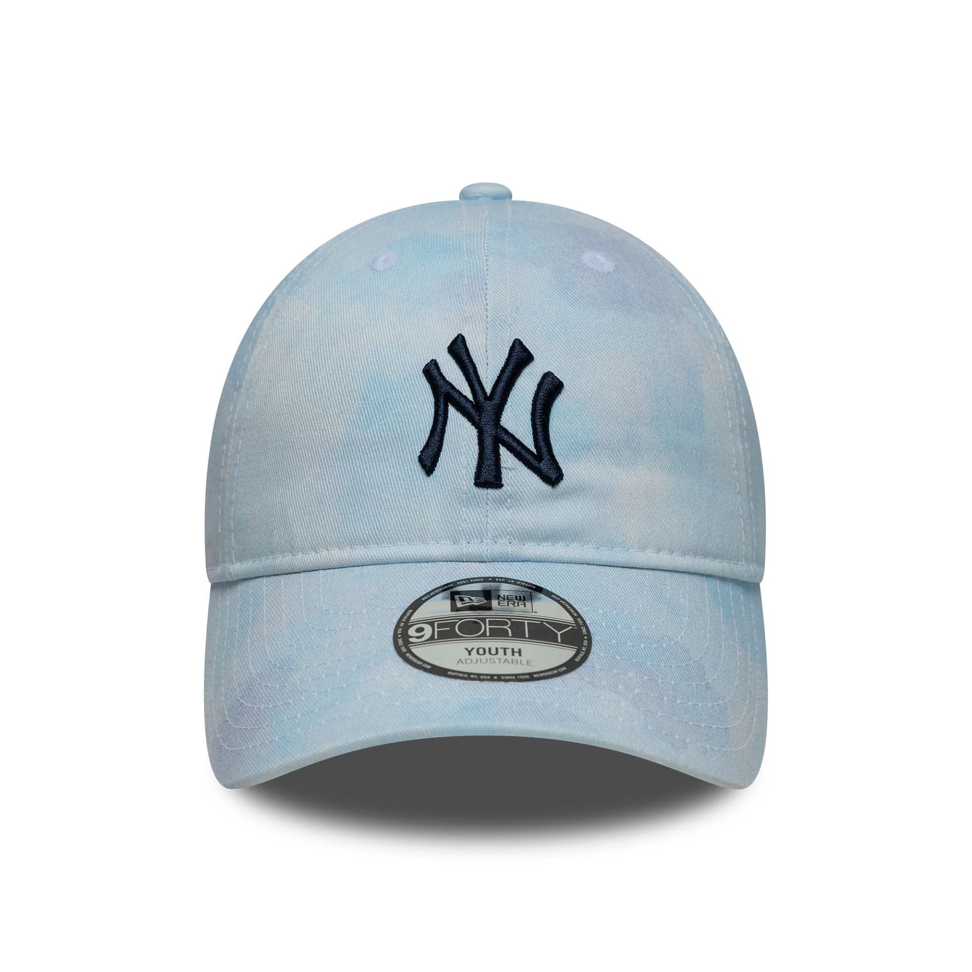 Pictured is this Youth MLB Tie Dye New York Yankees 9TWENTY in pastel blue. 2