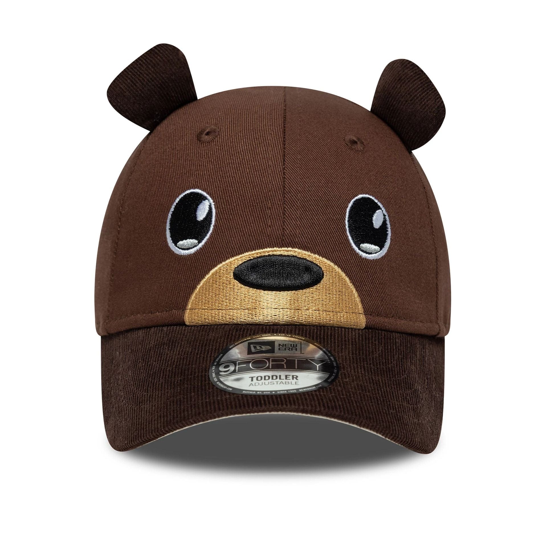 Pictured is this Toddler New Era Cord Ears 9FORTY in brown. 2