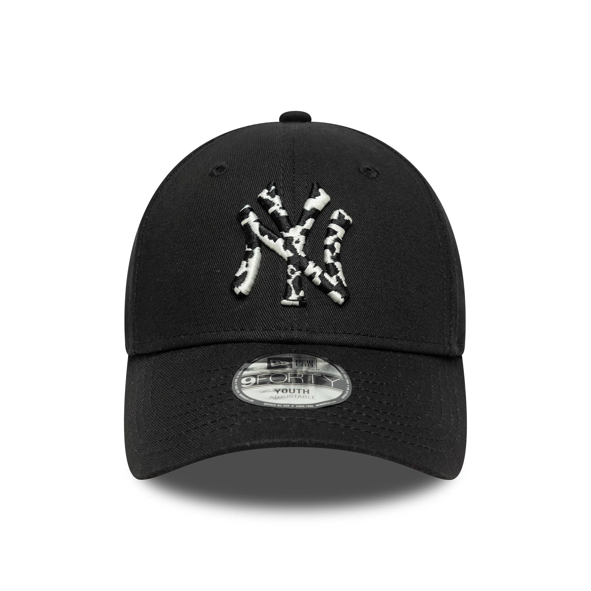 Pictured is this Youth MLB Animal Infill New York Yankees 9FORTY in black. 2
