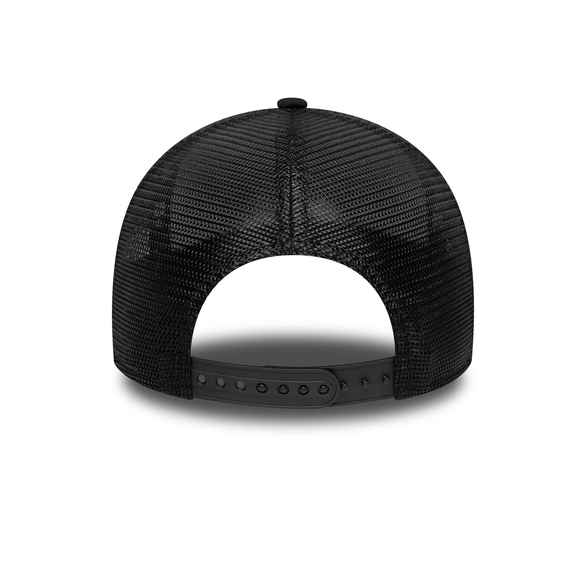 Pictured is this New Era Graphic 9FORTY M-Crown A-Frame Trucker in black. 4