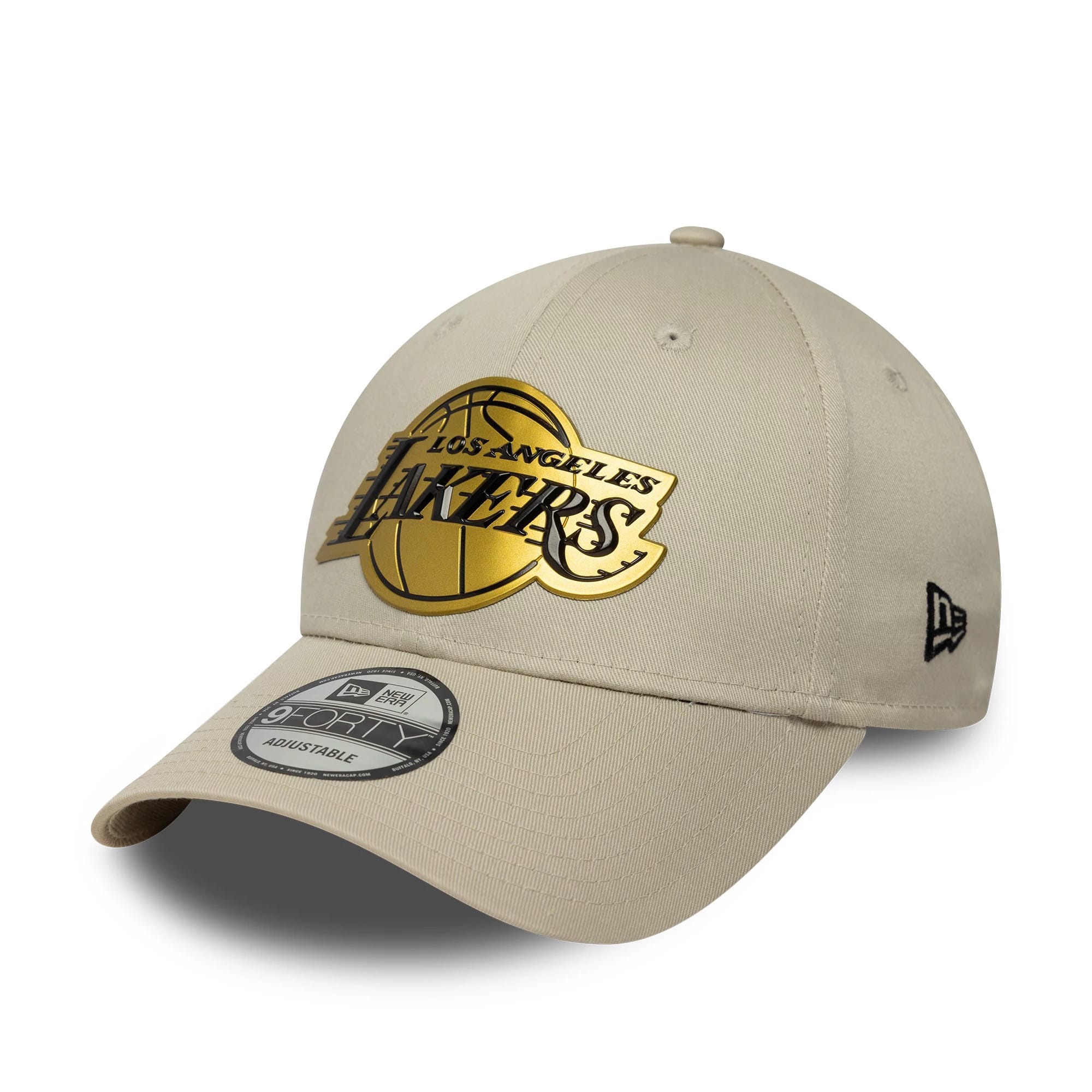 Pictured is this NBA Metallic LA Lakers 9FORTY in light beige. 1