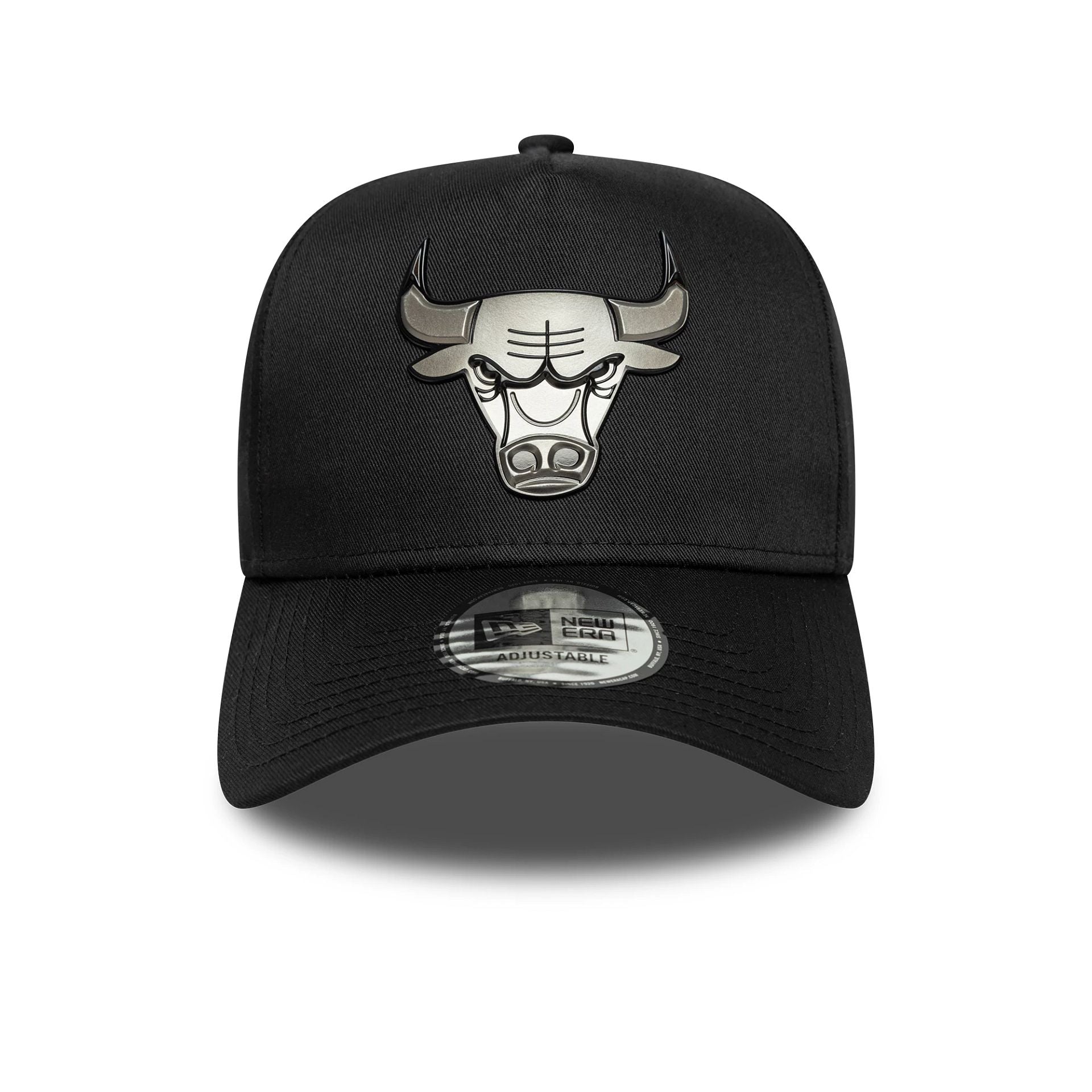 Pictured is this NBA Metallic Chicago Bulls 9FORTY E-Frame in black. 2