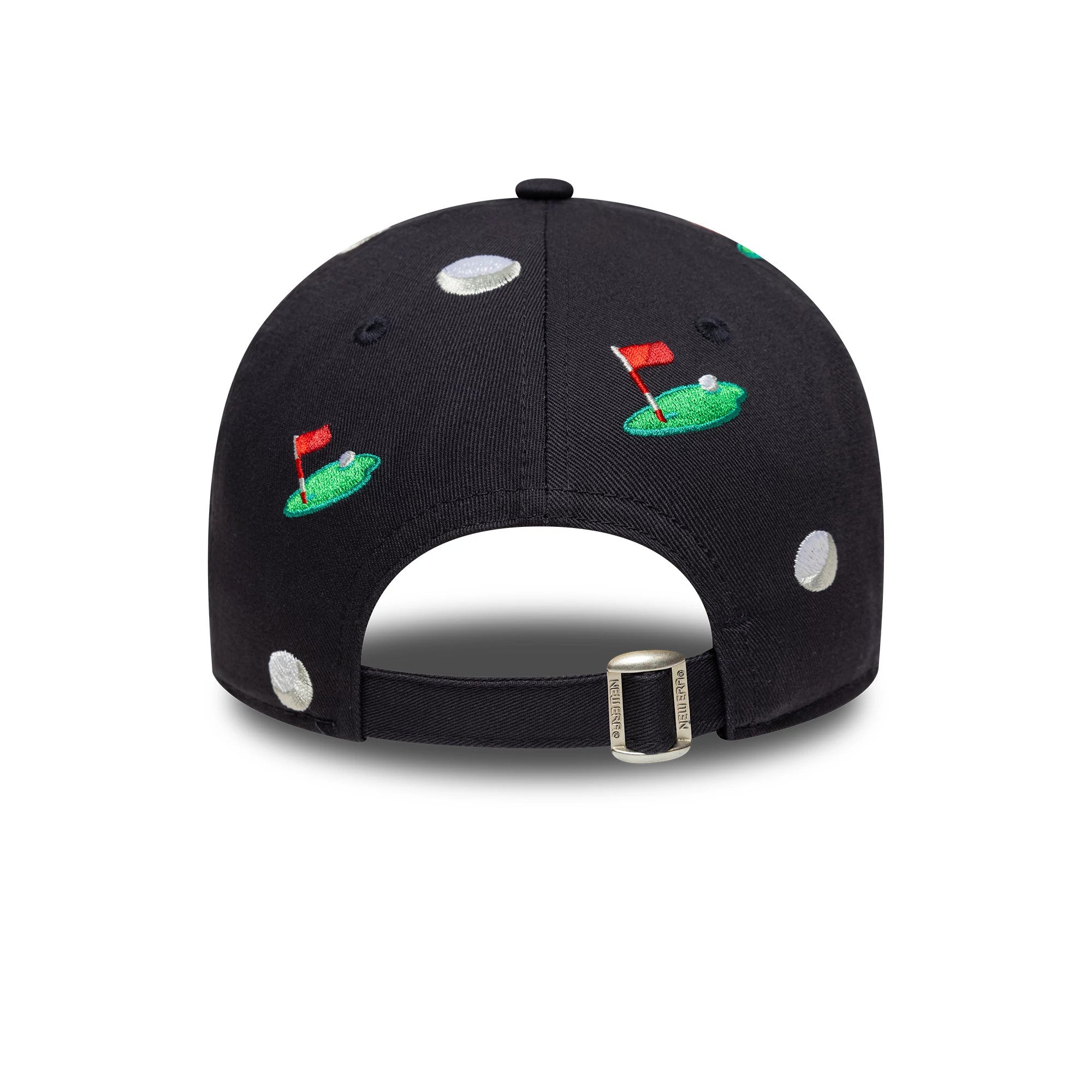 Pictured is this New Era All Over Print 9FORTY M-Crown cap in navy. 4