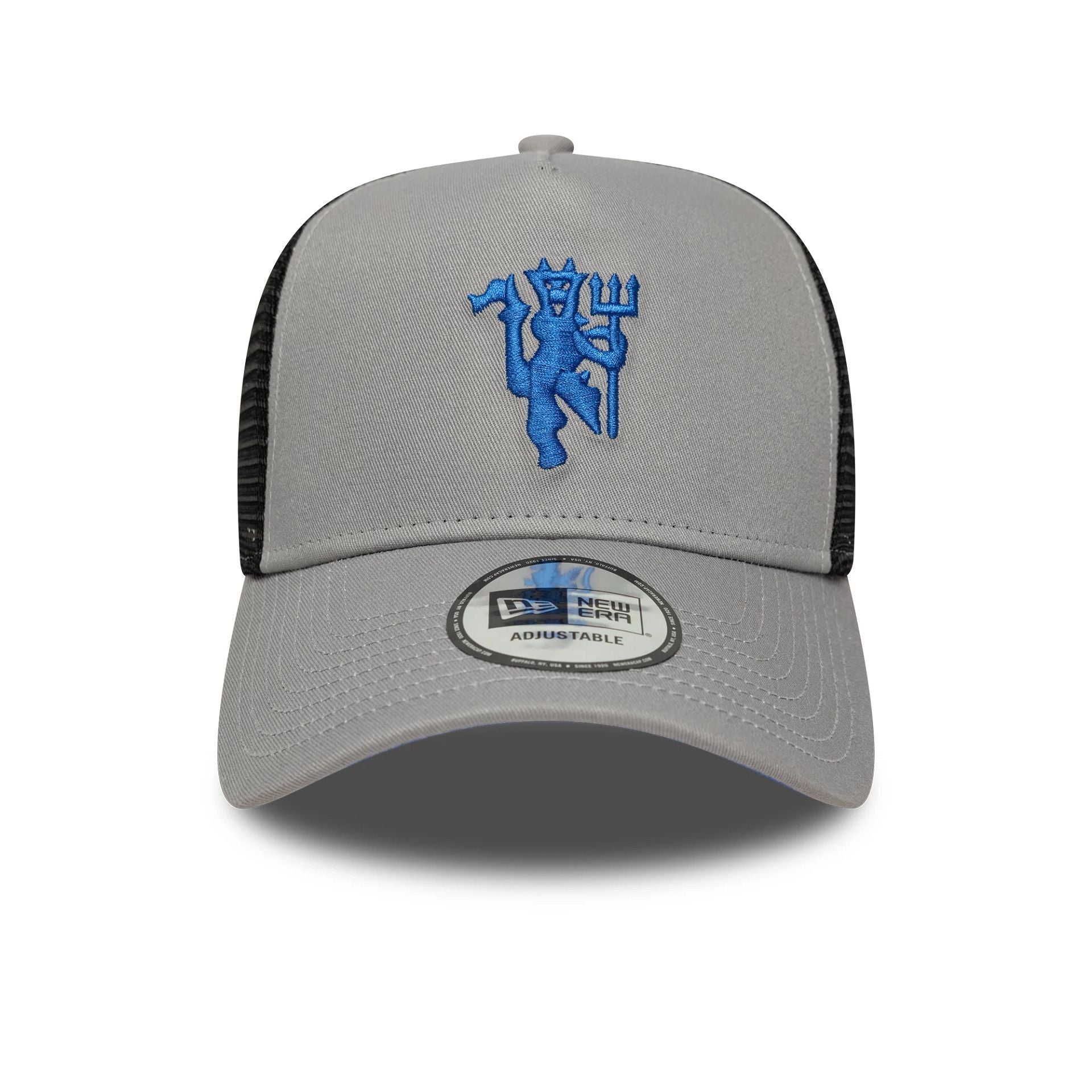 Pictured is this Manchester United FC 9FORTY A-Frame Trucker in grey. 2