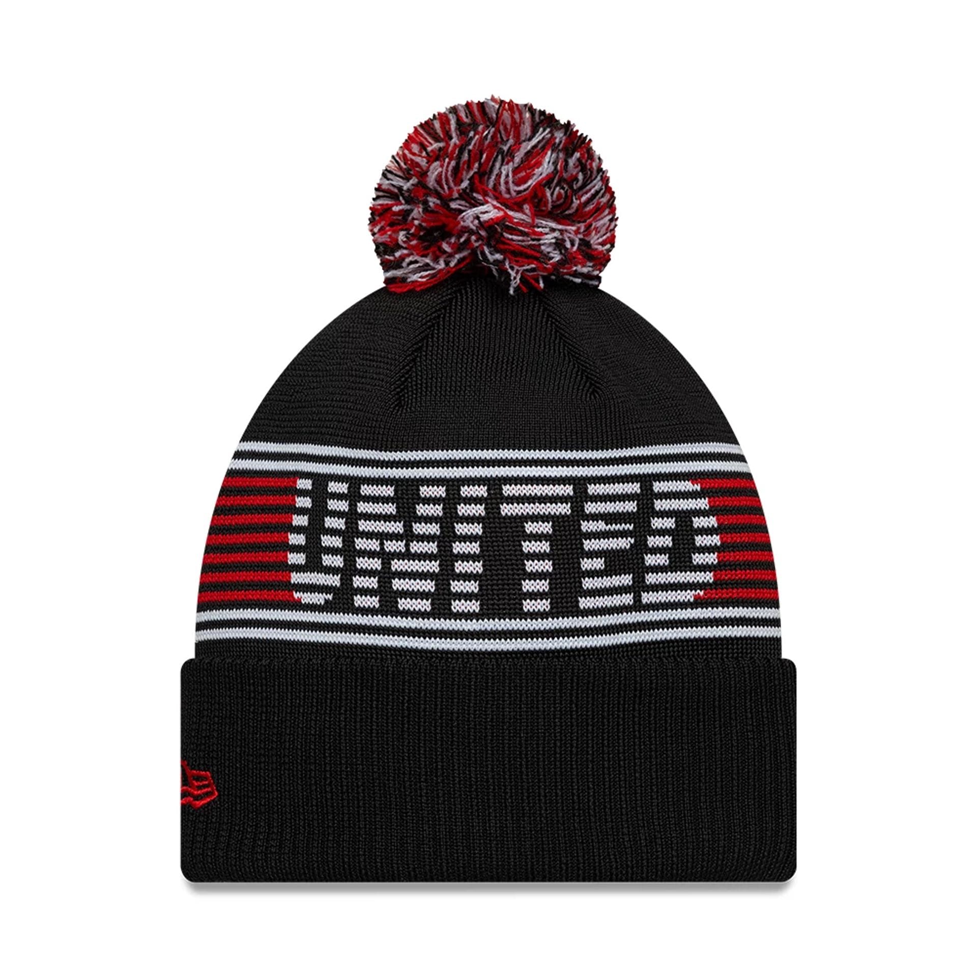 Pictured is this Manchester United FC Bobble Knit Beanie in black. 2