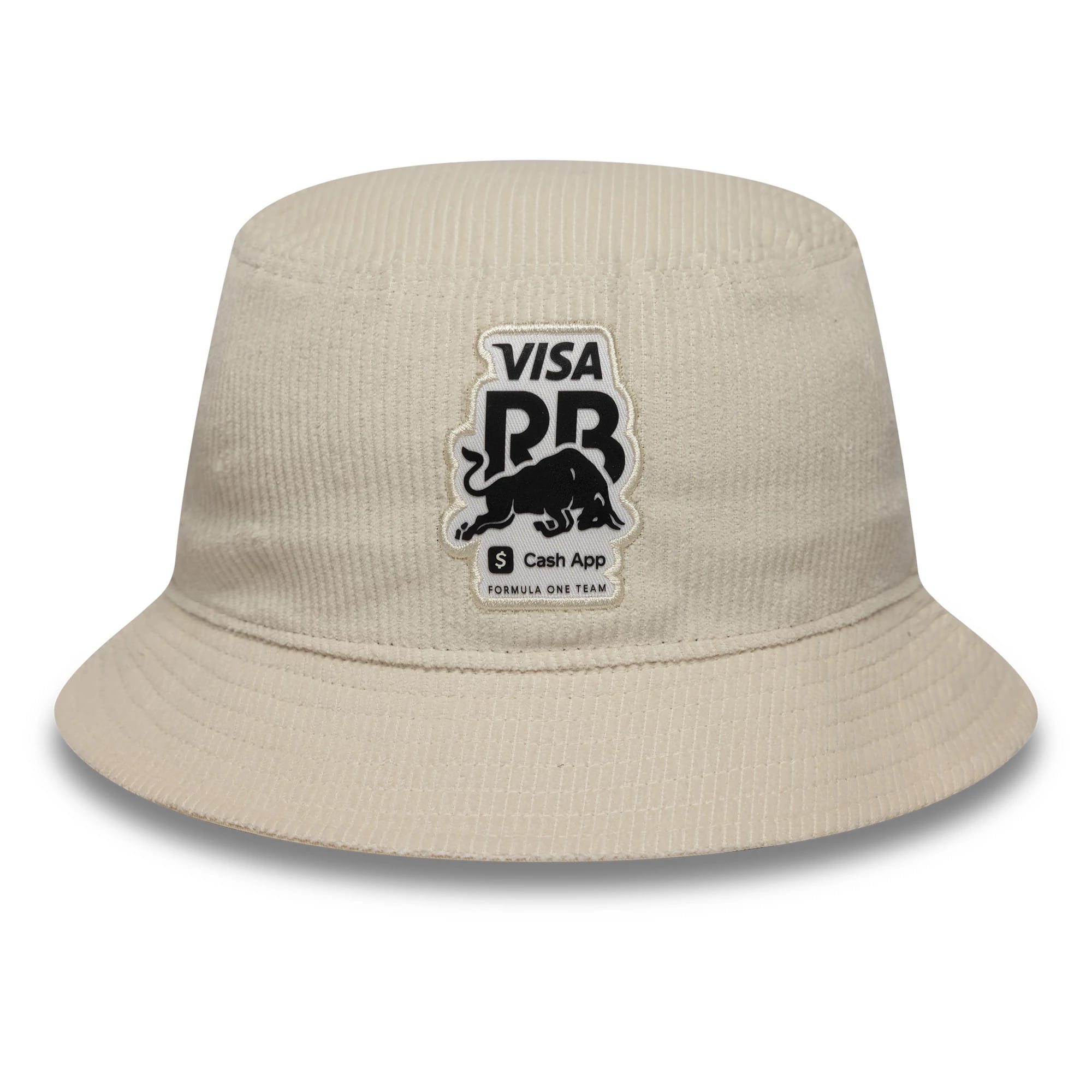 Pictured is this Womens Visa Cash App Racing Bulls Cord Bucket in Cream. 2