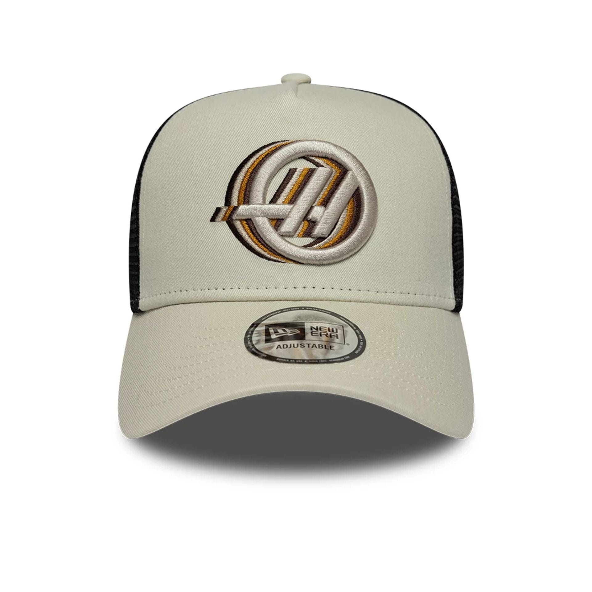 Pictured is this TGR Haas F1 9FORTY A-Frame Trucker in Cream. 2