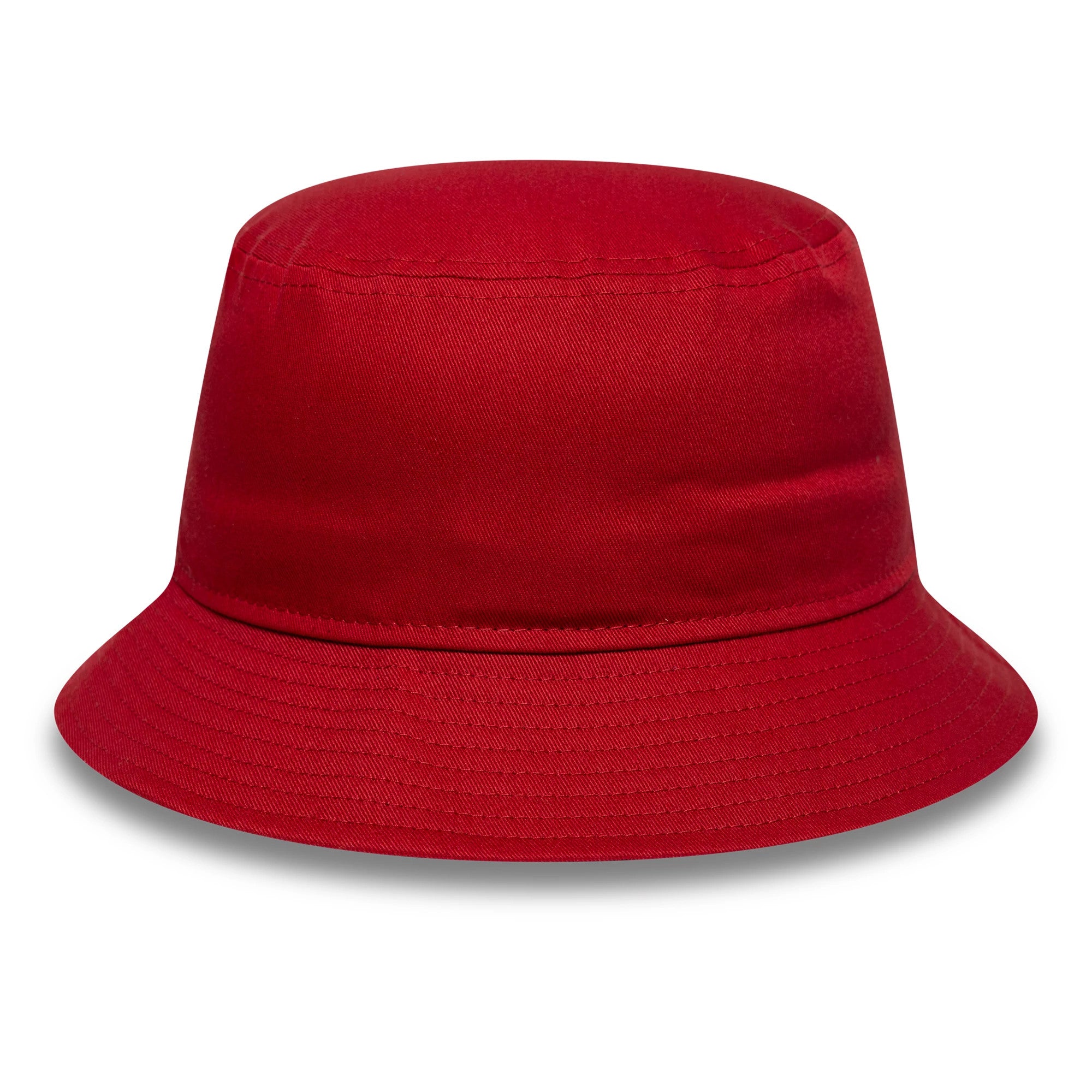 New Era Red Bull Racing Dark Red Bucket Hat, front view showing the dark red fabric with a wide visor and stitching detail around the crown, creating a timeless and versatile accessory.