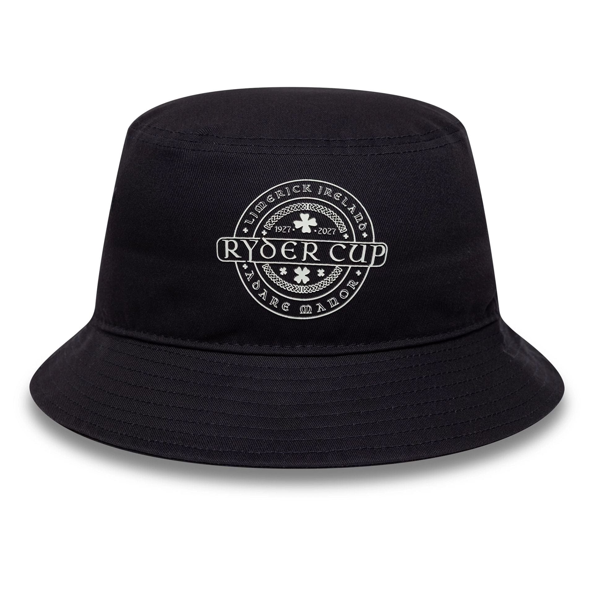 Pictured is this HD Print Ryder Cup Europe 2027 Bucket hat in navy. 2