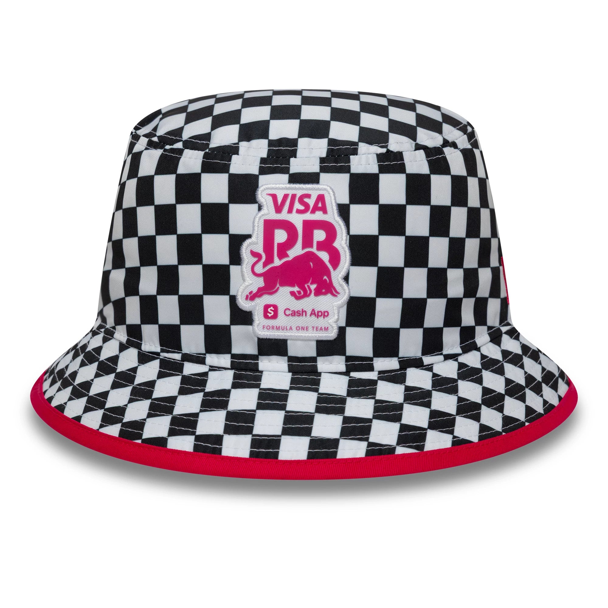 Pictured is this Checkerboard Visa Cash App Racing Bulls Bucket in white. 2