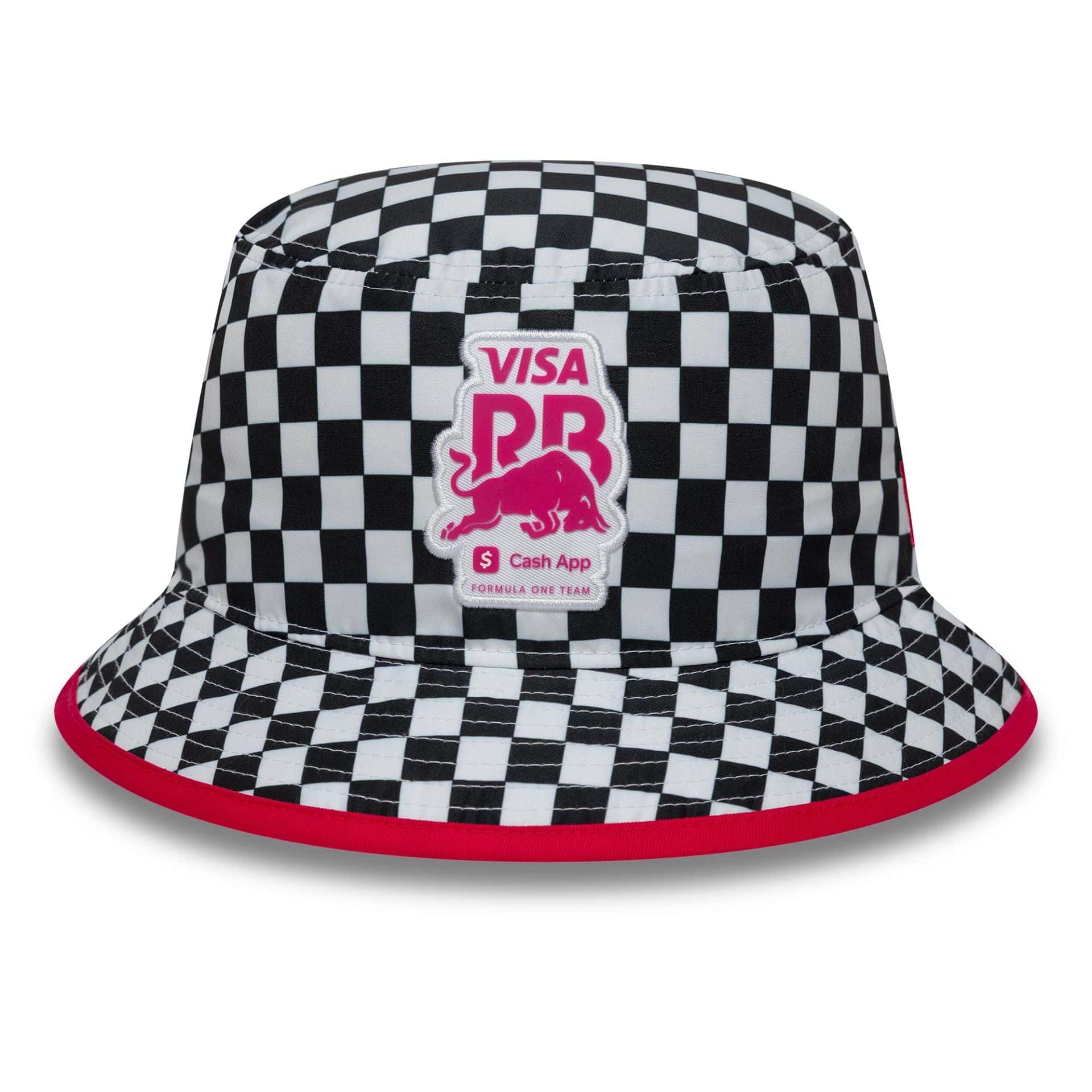 Pictured is this Checkerboard Visa Cash App Racing Bulls Bucket in white. 2