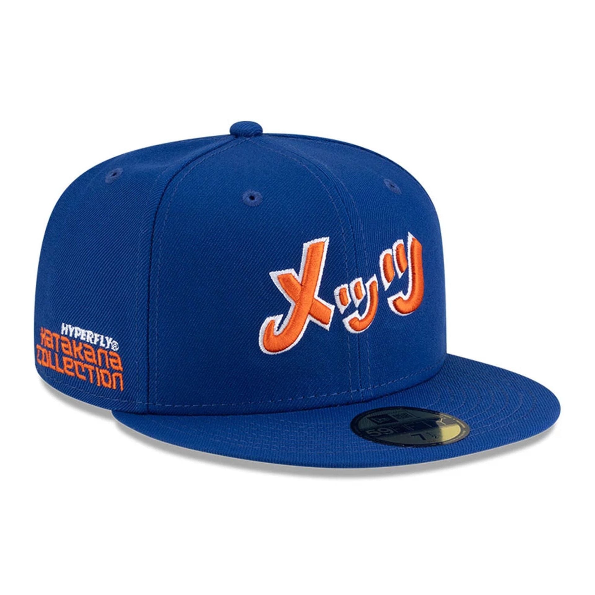 This is a New York Mets Hyperfly x MLB Blue 59FIFTY Fitted Cap 1