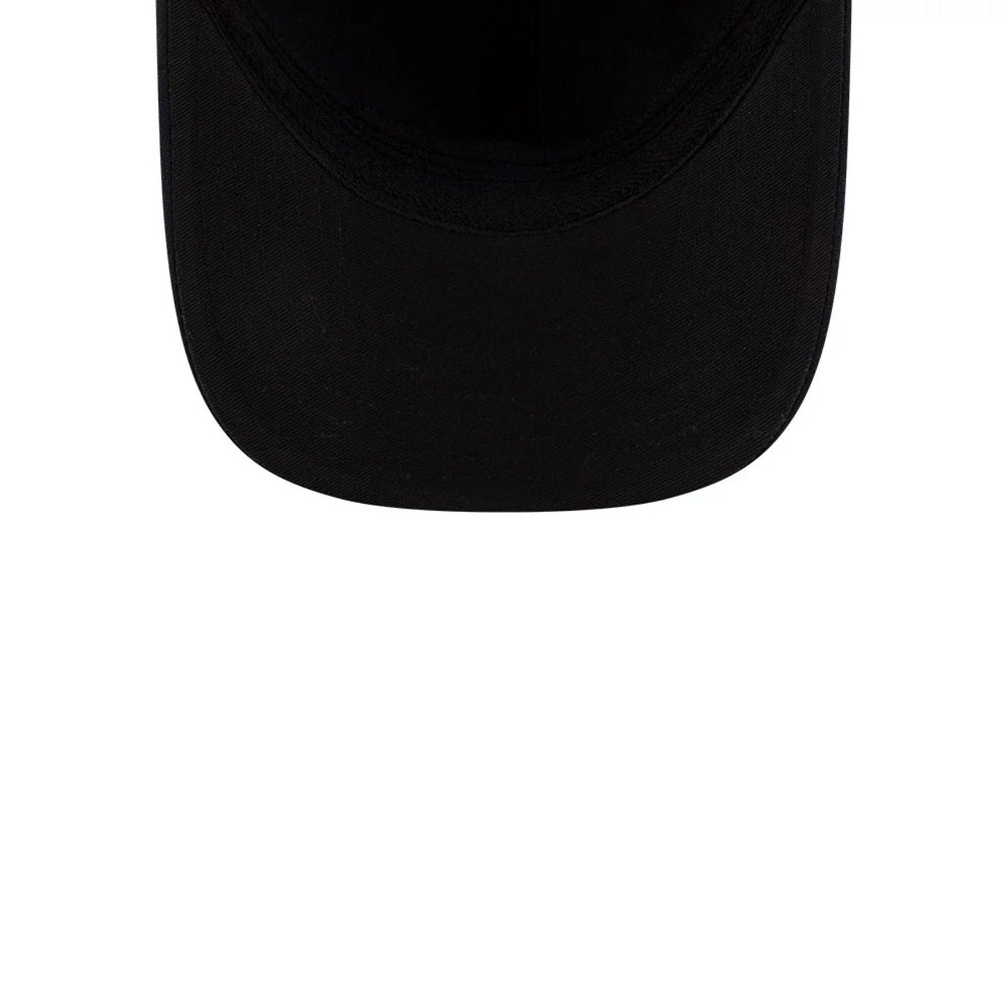 Yankees MLB Player Replica Navy New Era 39THIRTY M-Crown Stretch Fit Cap, inside view showing the black undervisor and internal sweatband, highlighting the interior construction beneath the curved visor.