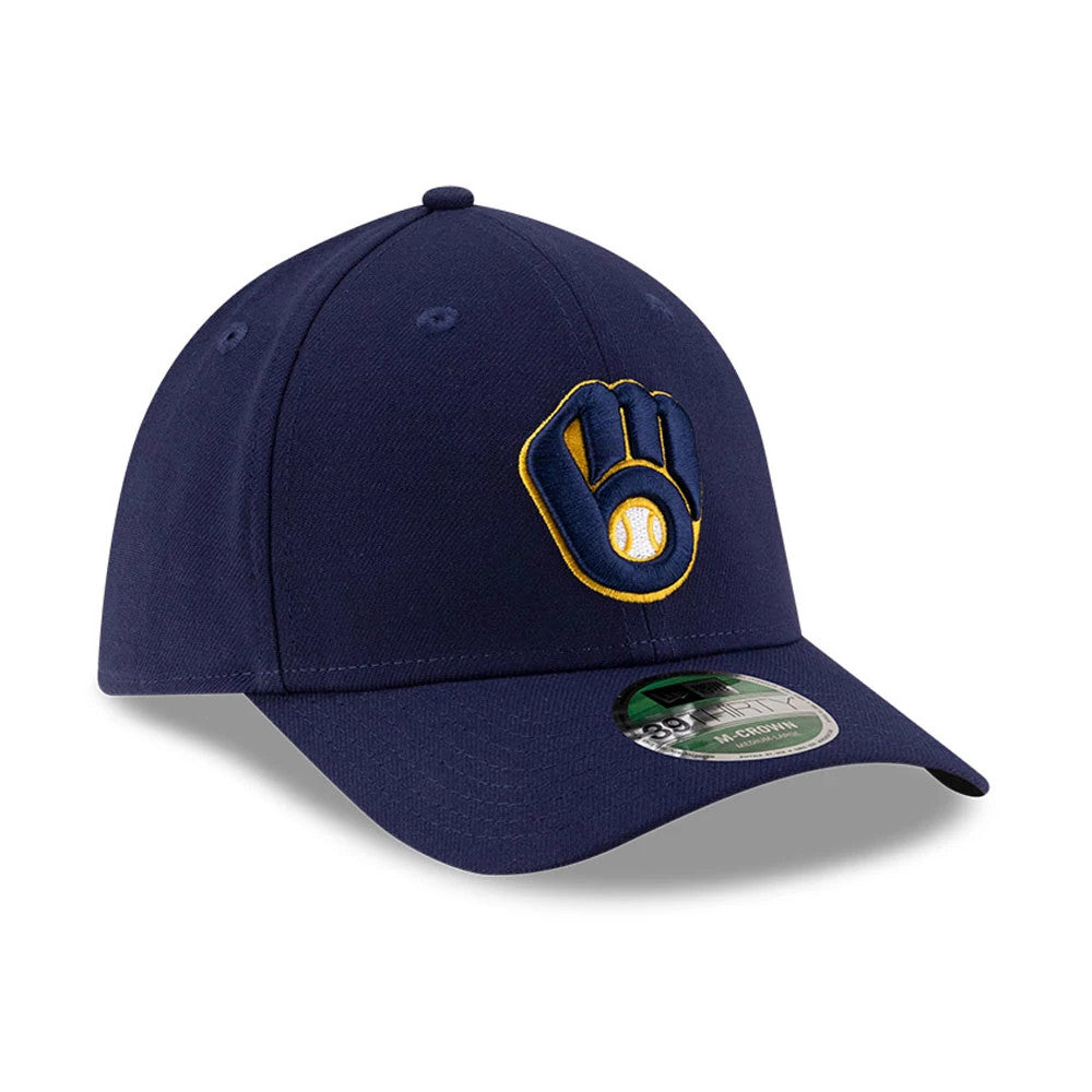 Pictured is this MLB Player Replica Milwaukee Brewers 39THIRTY M-Crown Stretch Fit cap in navy. 4