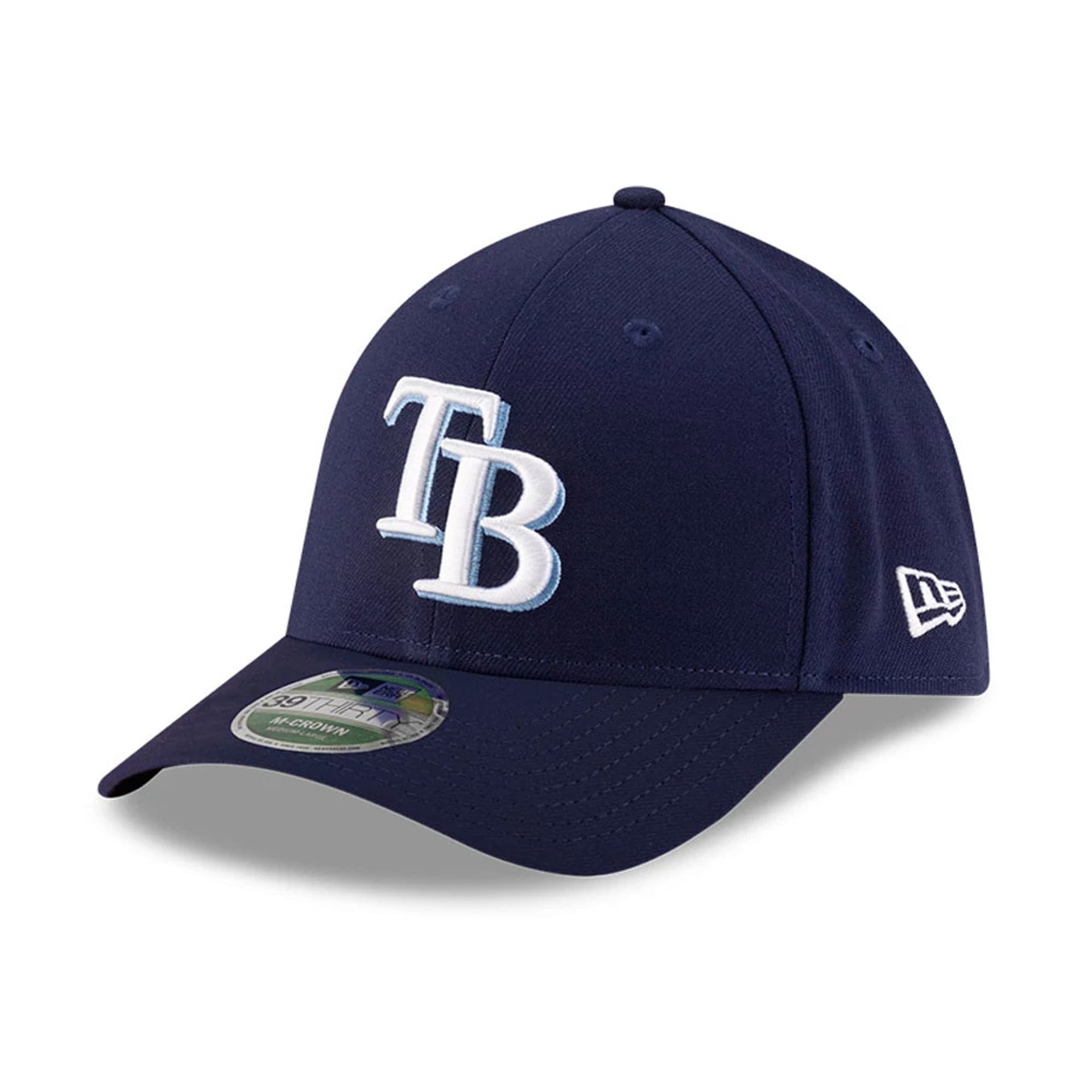 Pictured is this MLB Player Replica Tampa Bay Rays 39THIRTY M-Crown Stretch Fit cap in navy. 1