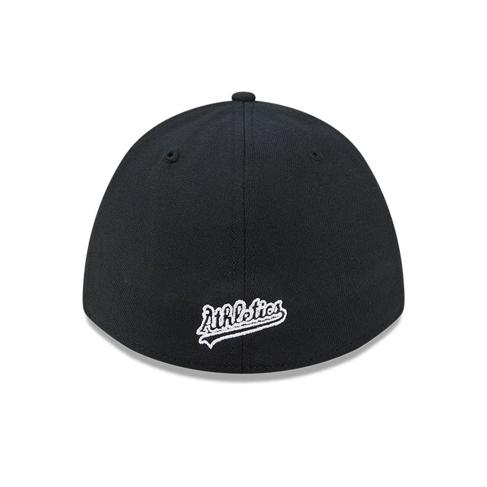 Pictured is this MLB Athletics 39THIRTY M-Crown Stretch Fit cap in black. 3
