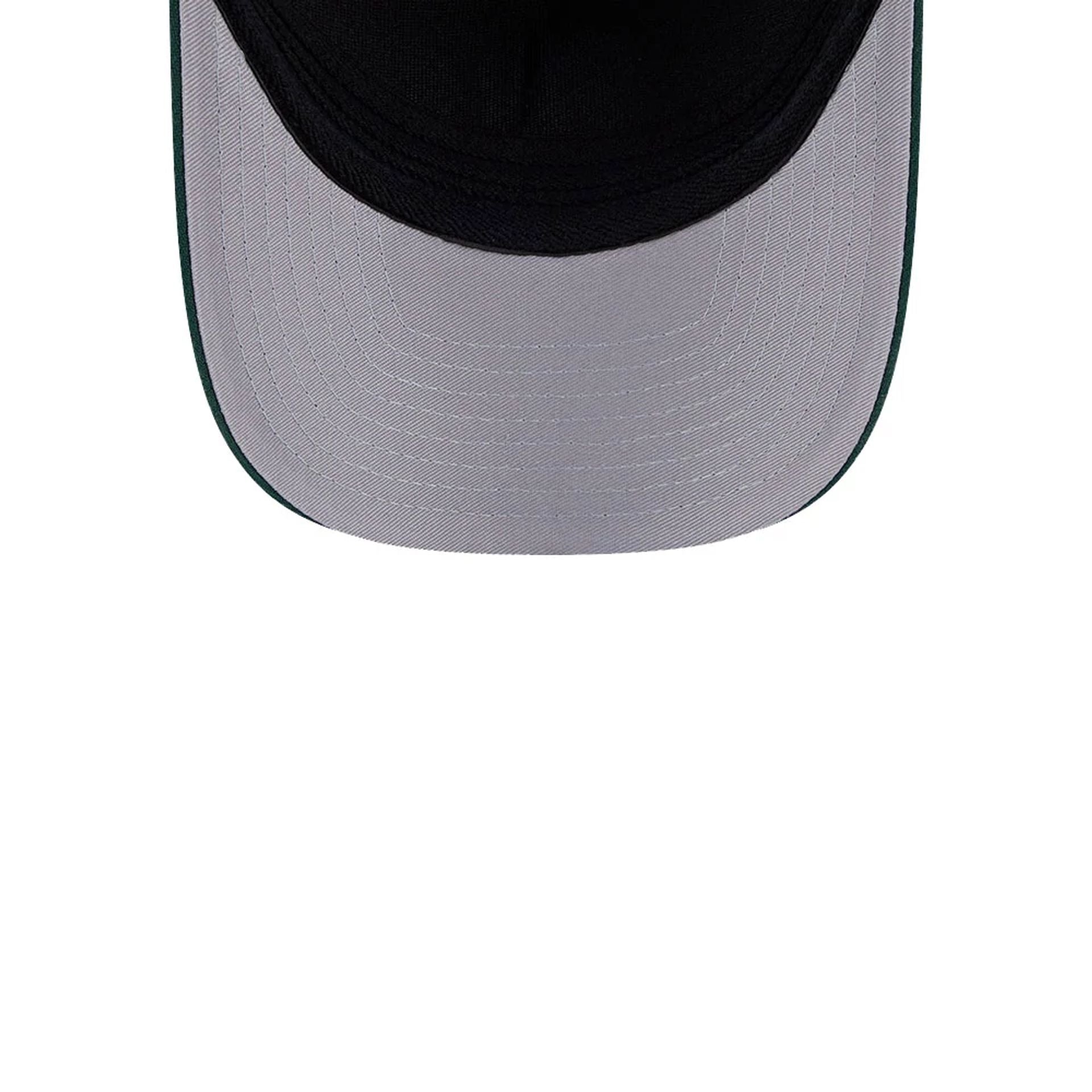 Pictured is this MLB Athletics 39THIRTY M-Crown A-Frame Stretch Fit cap in dark green. 2