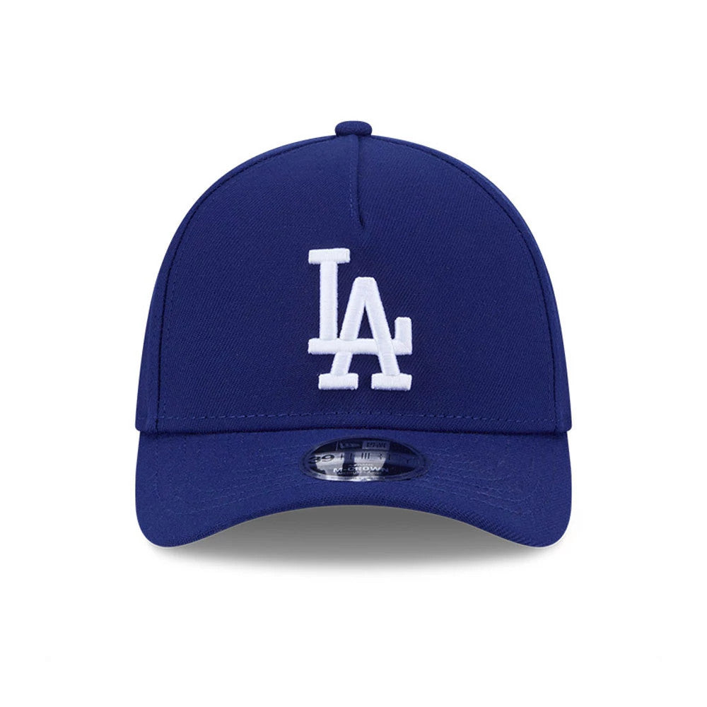 Pictured is this MLB LA Dodgers 39THIRTY M-Crown A-Frame Stretch Fit cap in dark blue. 3