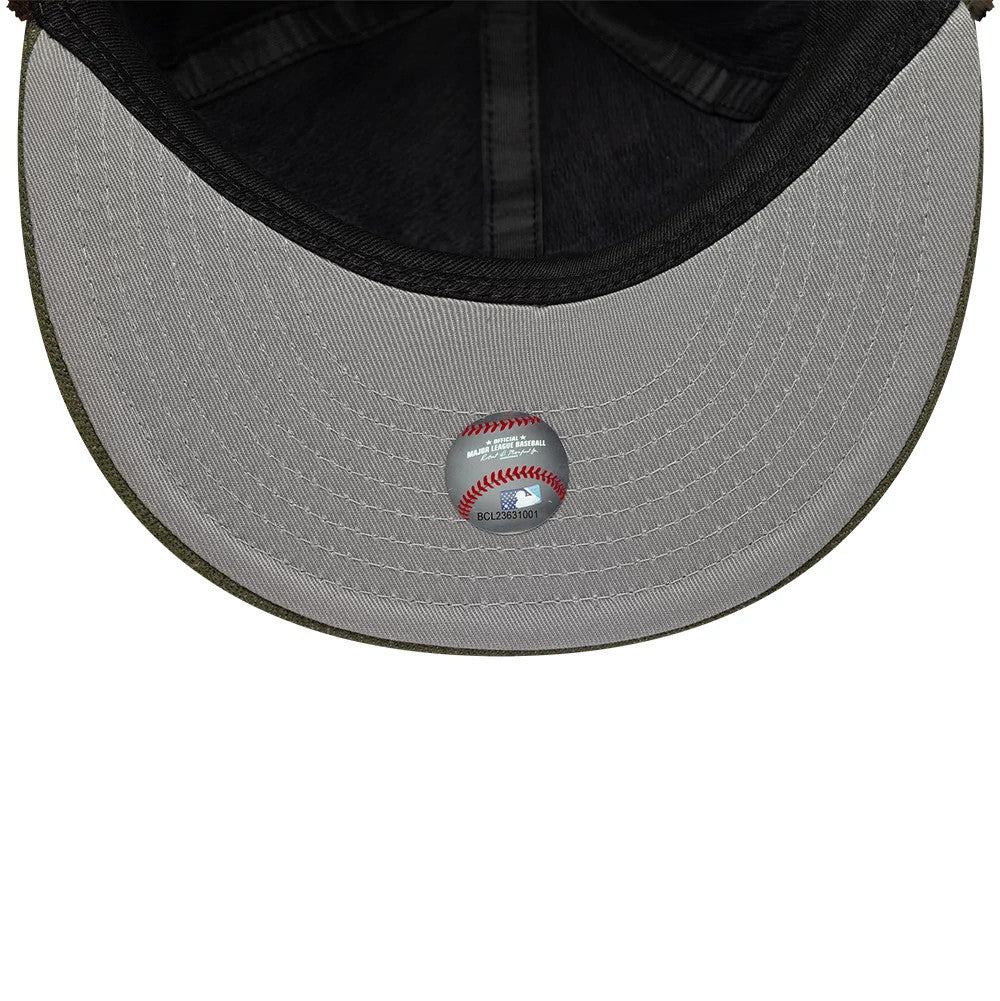 This is a Detroit Tigers MLB Camo Open Green Retro Crown Dogear 59FIFTY Fitted Cap 3