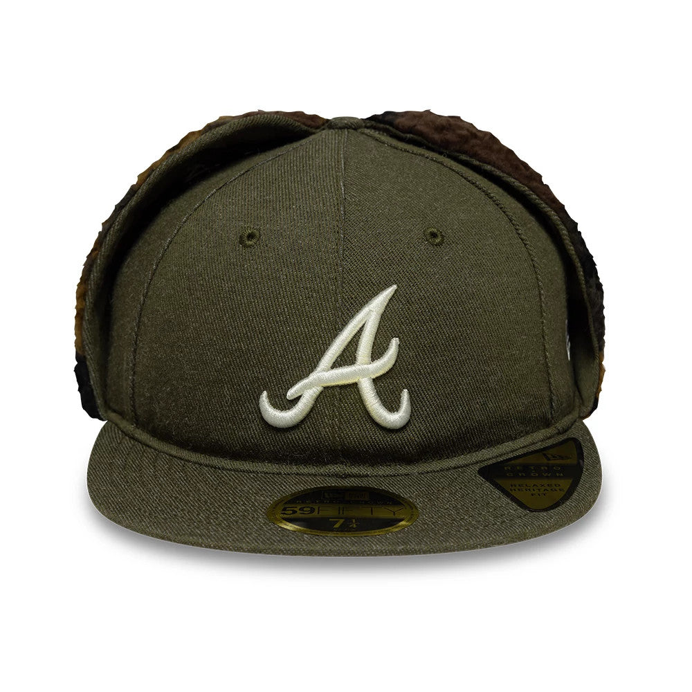 This is a Atlanta Braves MLB Camo Open Green Retro Crown 59FIFTY Fitted Cap 4